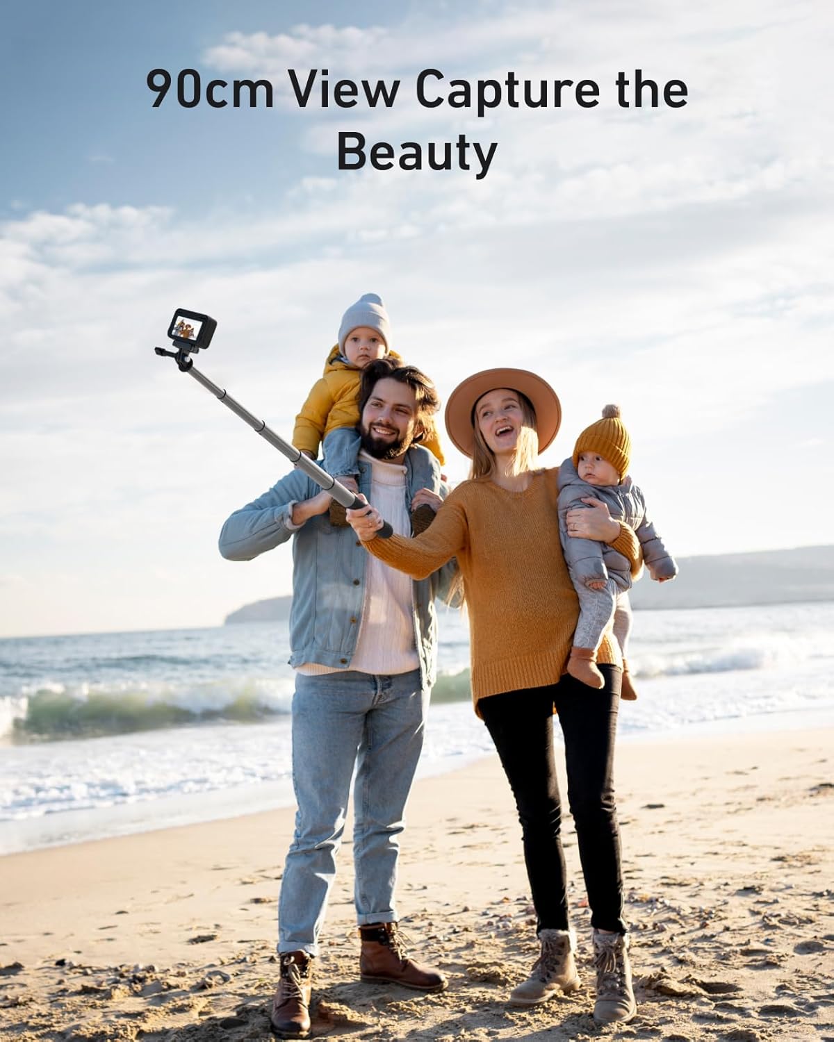 TELESIN 47" Extension Selfie Stick, Portable Smooth Handheld Invisible Monopod Pole for GoPro Hero 13 12 11 10 9/Insta360 X5 X4/DJI Osmo Pocket/AKASO Vlog Selfie Stick, Action Camera Accessories