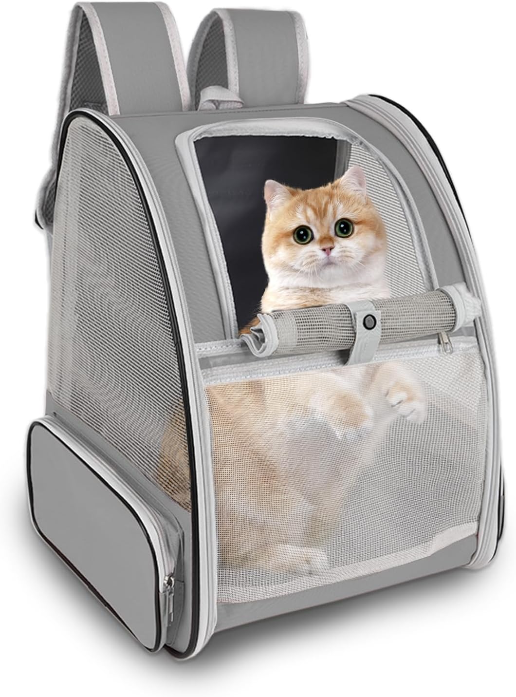 Cat Backpack Carrier,Pet Carrier Airline Approved for Small Dog Cat Puppy Kitten Bunny,Ventilated Mesh Design Animal Backpack for Hiking Camping Travel Bag (Black)