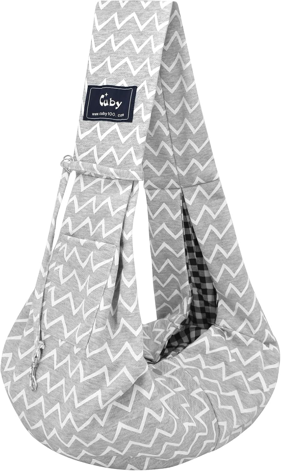 Cuby Adjustable Dog Cat Sling Padded Hard Bottom Pet Carrier Sling Soft Carrying Puppy Bag for Small Dogs Cats Outdoor Travel (Grayish-White)