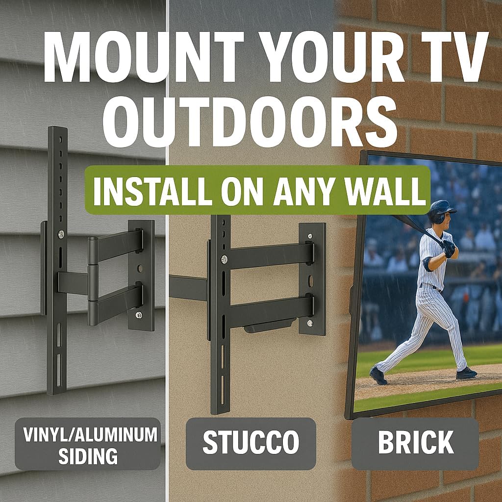 ZeboZap ZZTVC8022 Outdoor Flip Down Ceiling TV Mount | Gazebo TV Mount | Patio TV Mount | Pergola TV Mount | Pitched Roof | Height Adjustable | Under Cabinet| Holds 44lbs | Fits 17-in to 37-in | Black