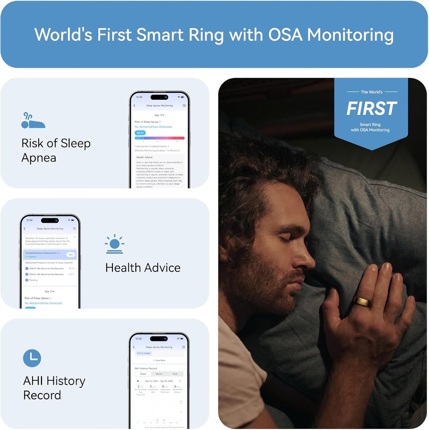 RingConn Gen 2 Smart Ring, No App Subscription, Size First with Sizing Kit, 12-Day Battery Life, Stress/Women's Health Tracker, Compatible with Android & iOS (Black, Size 8)