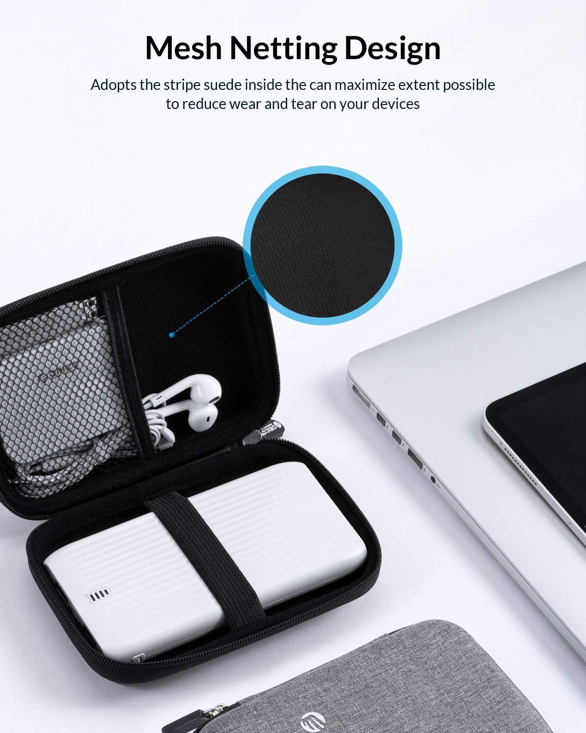ORICO 5 Pack External Hard Drive Case 2.5 Inch Shockproof Hard Drive Bag Travel Electronics Organizer Carry Case for WD, Toshiba, Seagate, Samsung, Hitachi Hard Drive and Accessories like SD Card, USB Cable, Power Bank, Earphone, Black