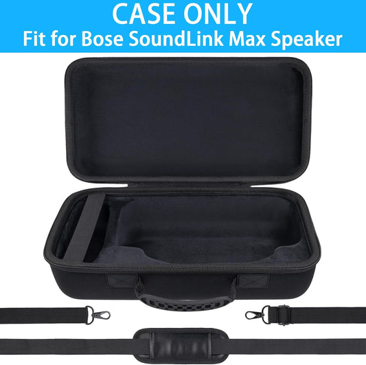 Bose SoundLink Max Portable Speaker Hard Protective Case, Portable Travel Case with Shoulder Strap and Handle (Black Case) - co2CREA - PuriLite