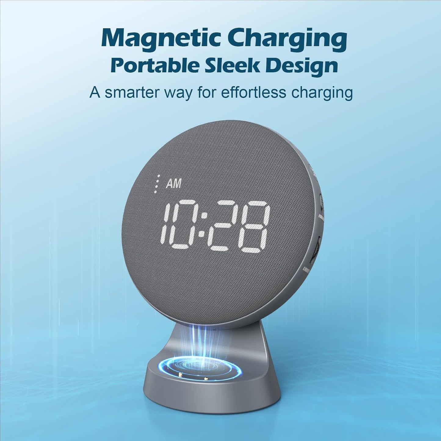 REACHER Super Loud Alarm Clock for Heavy Sleepers Adults Teens, Vibrating Alarm Clock Bed Shaker Under Pillow, Rechargeable Battery Powered for Travel, Auto-Dim, Portable