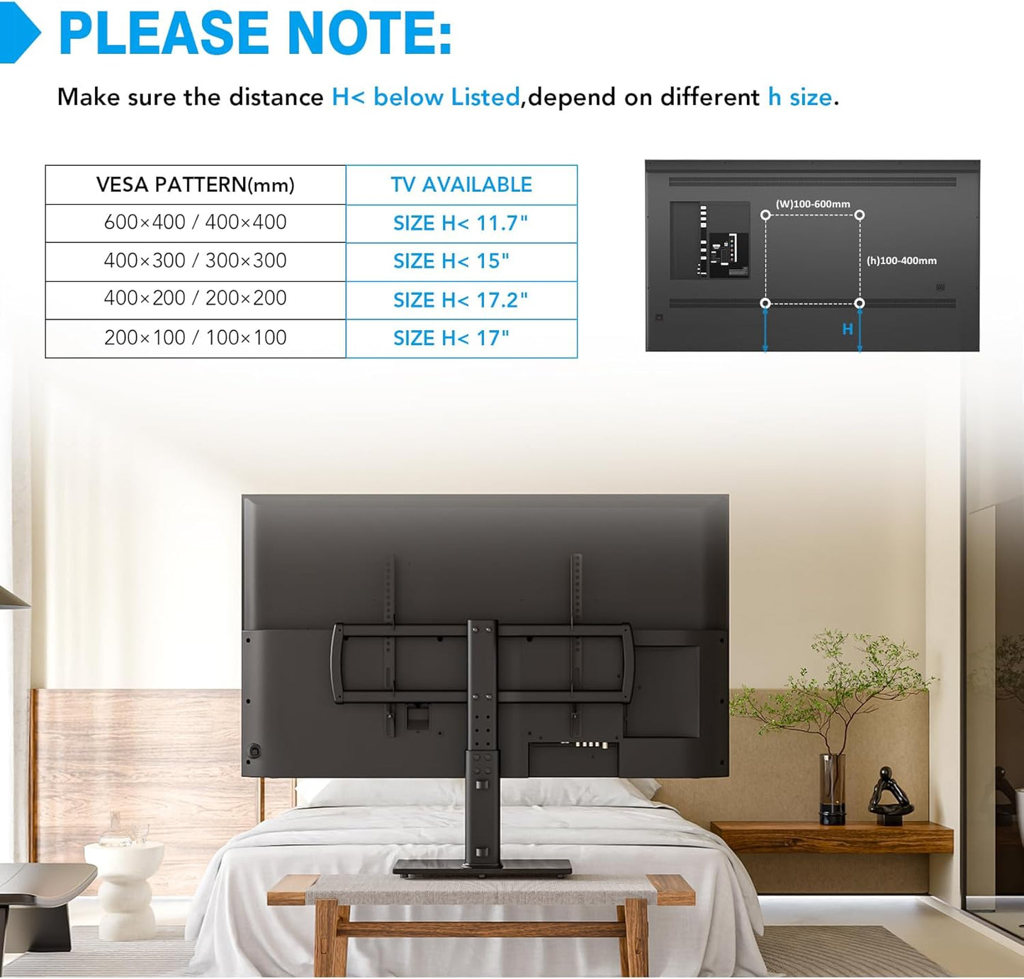 Purilite Select Swivel Tabletop TV Stand (27"–70")