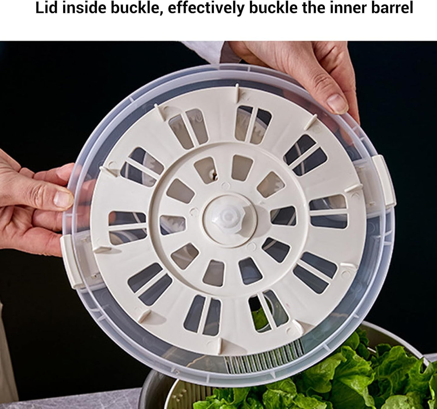 FLEXMAN Stainless Steel Salad Spinner, 5L/5.3Qt Multifunctional Lettuce Spinner Vegetable Dryer with Lid, Drain Bowl Colander for Home Kitchen, Dishwasher Safe