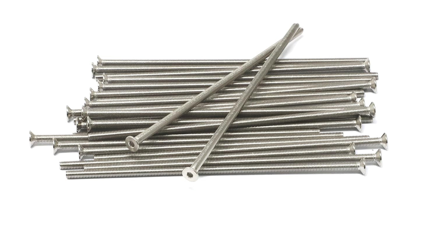 iexcell 5 Pcs M8 x 80mm Thread Pitch 1.25 mm Stainless Steel 304 Hex Socket Flat Head Cap Screws Bolts Kit
