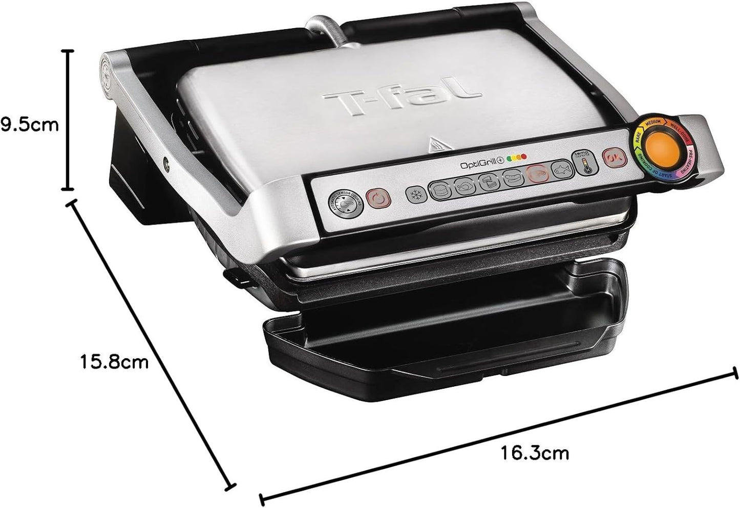 T-fal Optigrill, Electric Indoor Grill, 6 Auto Cooking Modes, Smart Sensor Techology, Nonstick removable plates, Stainless Steel Exterior, Panini Press, Precision Grilling