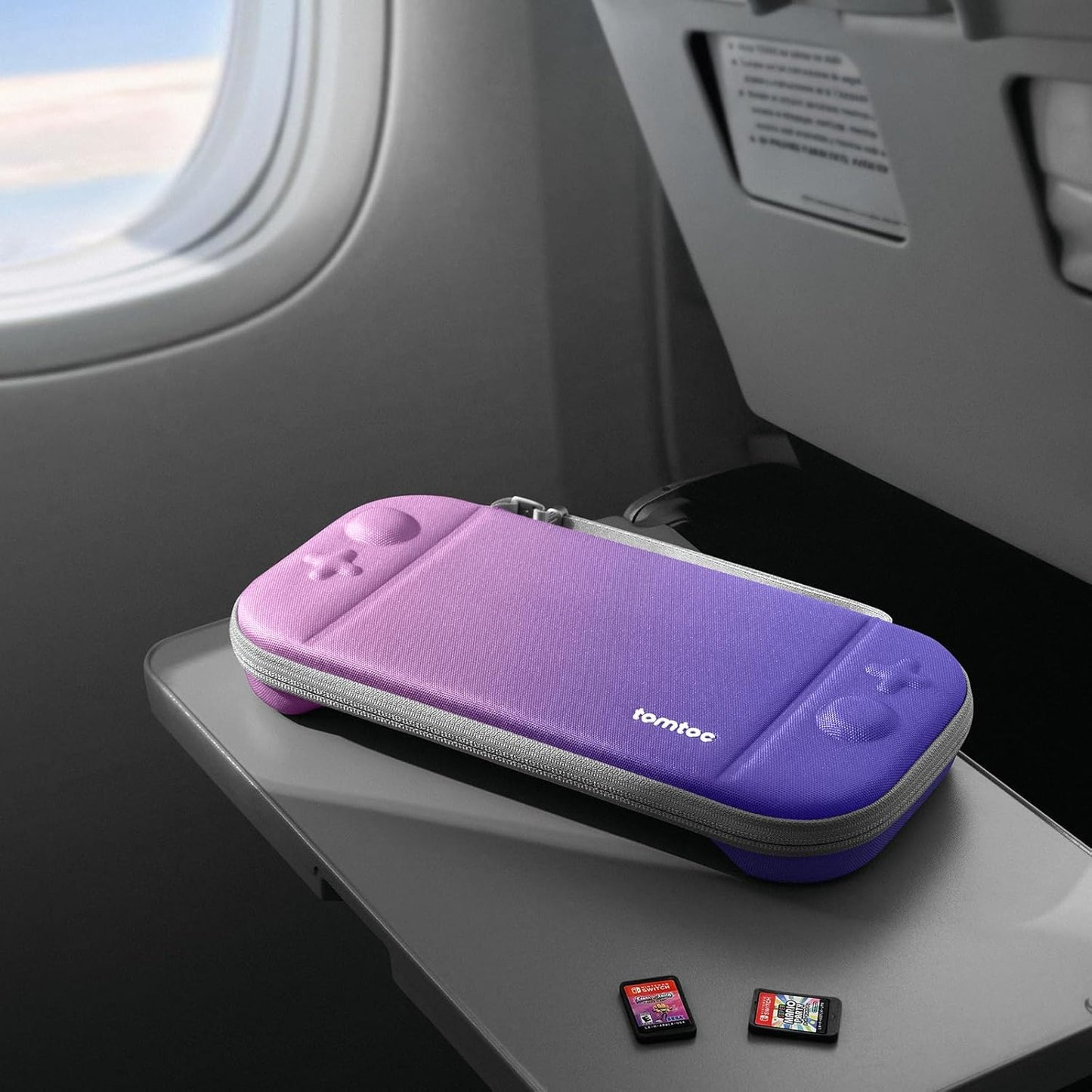 tomtoc Slim Carrying Case for Nintendo Switch 2 Model 2025, Odorless Felt Protective Hard Shell with 12 Game Card Slots, Portable Travel Storage Case with Original Patent and Military Grade Protection