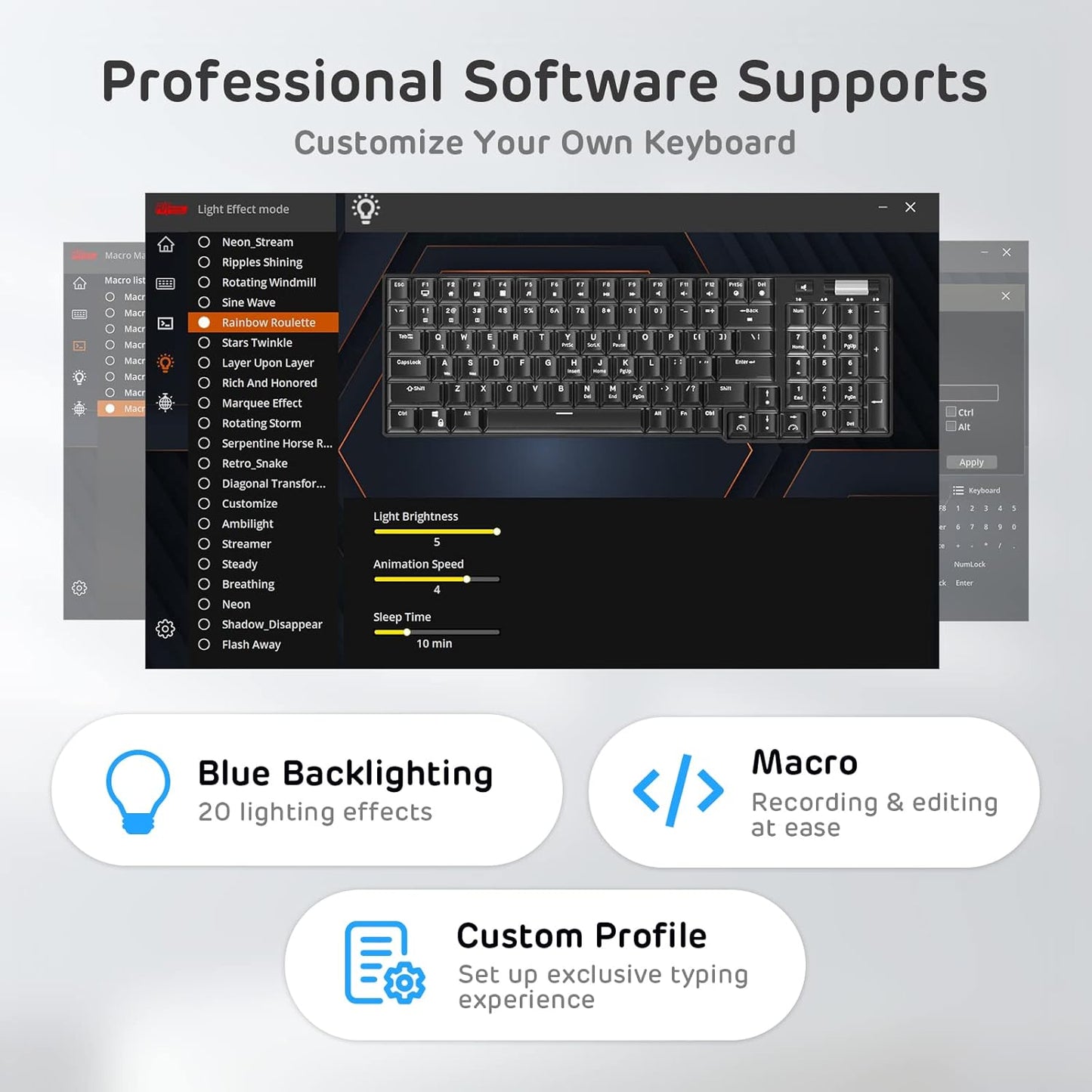 RK ROYAL KLUDGE RK96 RGB Limited Ed, 90% 96 Keys Wireless Triple Mode Bluetooth 5.0/2.4G/USB-C Hot Swappable Mechanical Keyboard w/Software Support & Massive Battery, RK Yellow Switch, Forest Blue