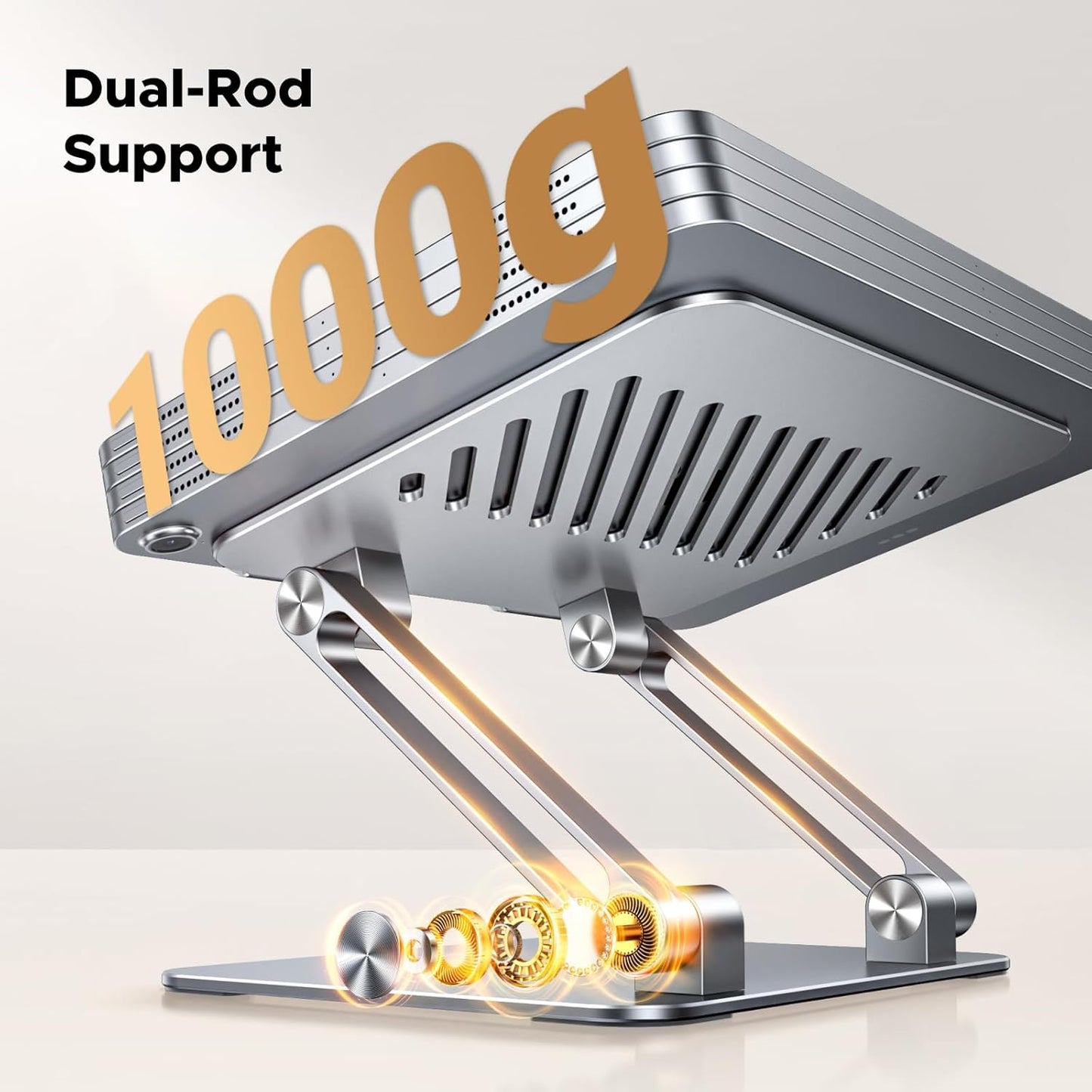 UGREEN Tablet Stand Holder for Desk, Aluminum Desktop Tablet Holder Dock Adjustable Foldable Riser Compatible with iPad Pro 12.9, 9.7, 10.5, iPad Air, iPad mini, Surface Pro, Galaxy Tab, Silver