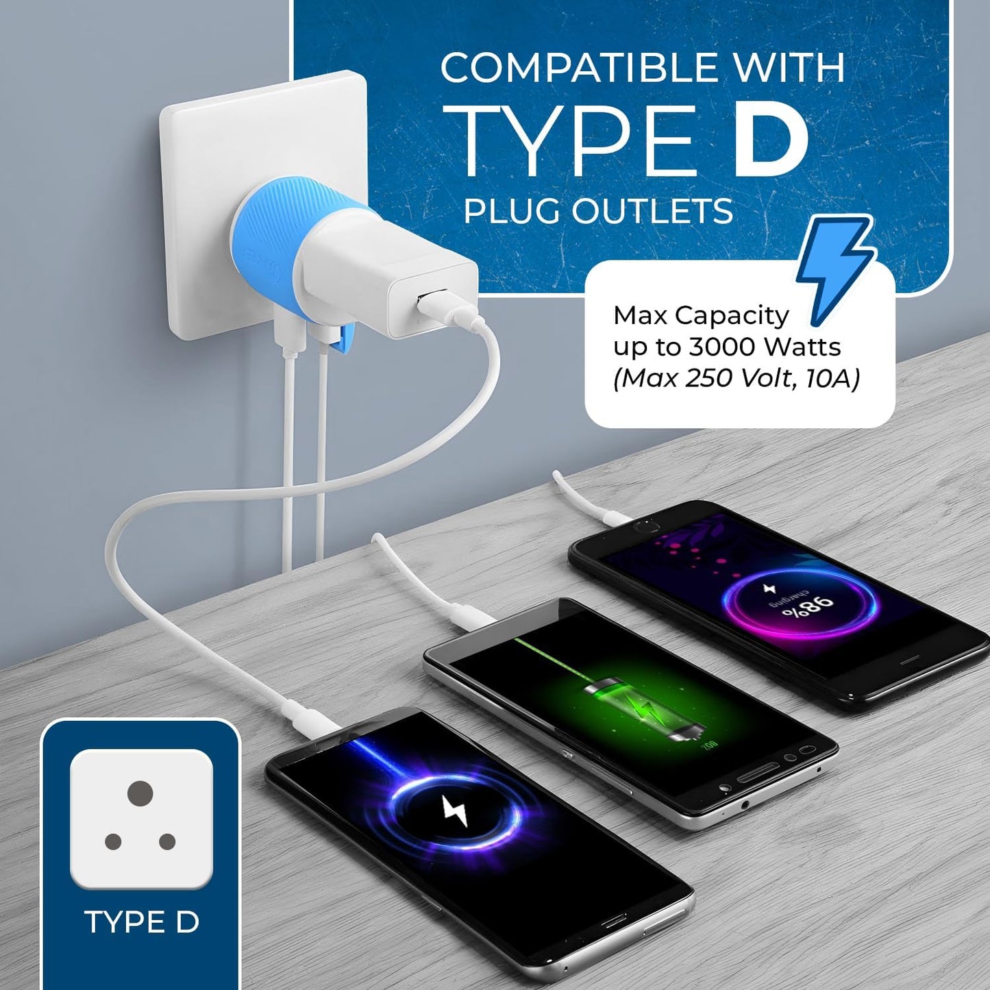 OREI South Africa, Botswana, Namibia Travel Plug Adapter with Dual USB - USA Input - Type M (U2U-10L), Will work with Cell Phones, Camera, Laptop, Tablets, iPad, iPhone