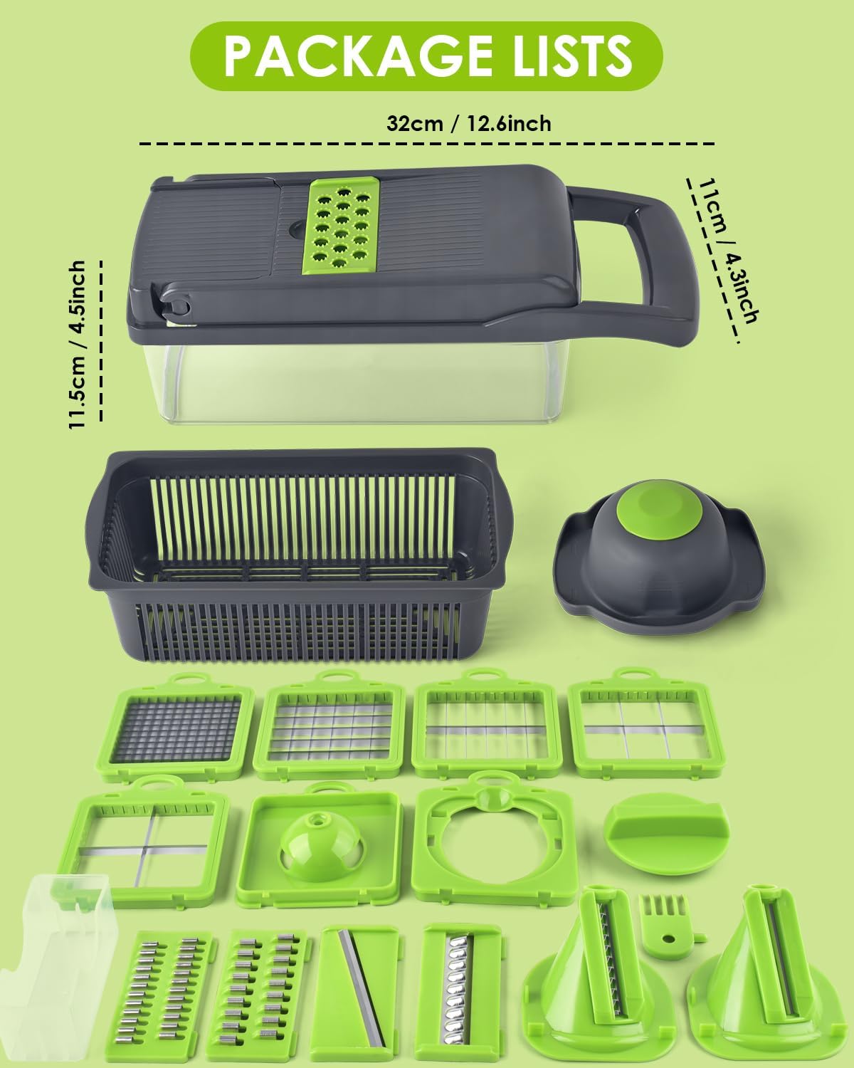 Vegetable Chopper for Kitchen, 26 in 1 Onion Chopper Slicer Dicer Potato Cutter Food Chopper Veggie Salad Maker Dicing Machine Potato Fruit Dicer with Container