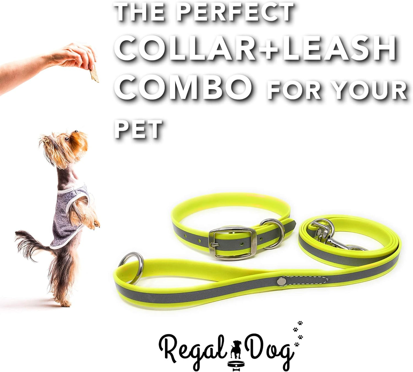 Regal Dog Products Heavy Duty Reflective Dog Collar – Adjustable and with Durable Metal Buckle and Rings Anti-Odor, chew Resistant, Waterproof Dog Collar for Small Medium and Large Dogs (Large, Pink)