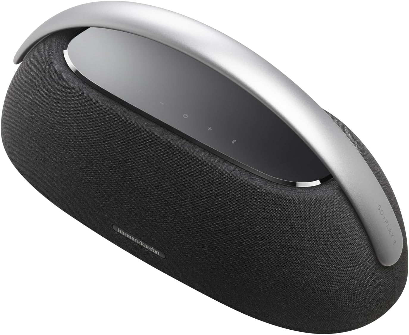 Harman Kardon Go + Play 3 - Portable Bluetooth Speaker with Aluminum Handle & USB Charging Port - Black
