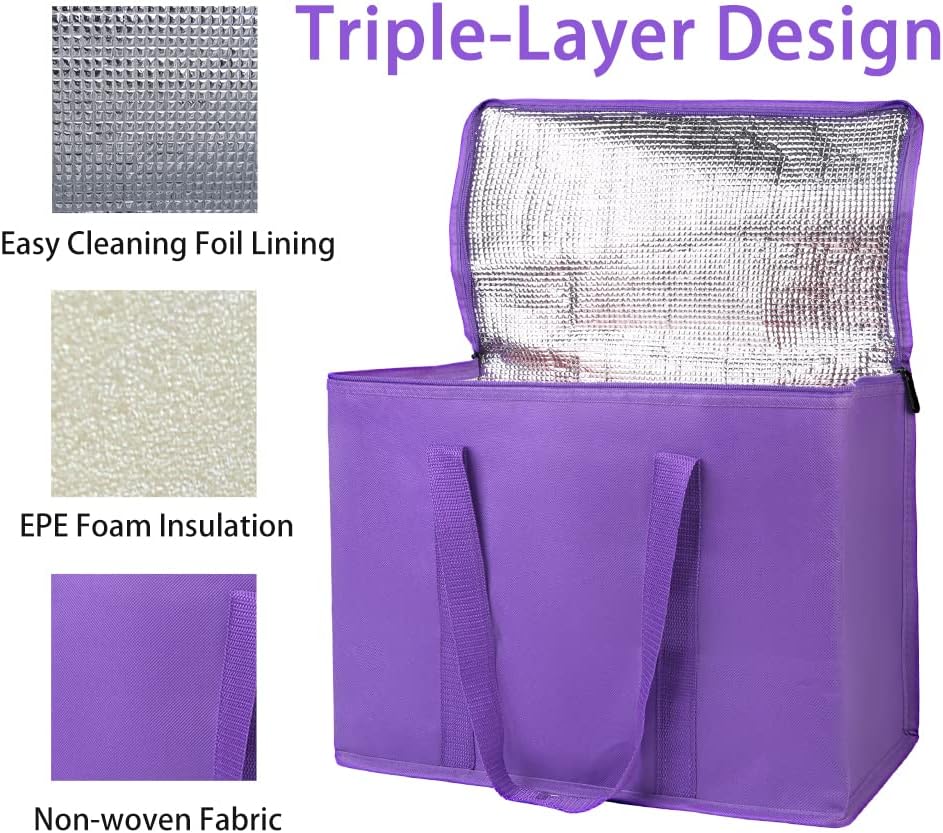 Purilite Select™ Insulated Food Delivery Bag – Extra Large Thermal Carrier for Hot & Cold Food Transport