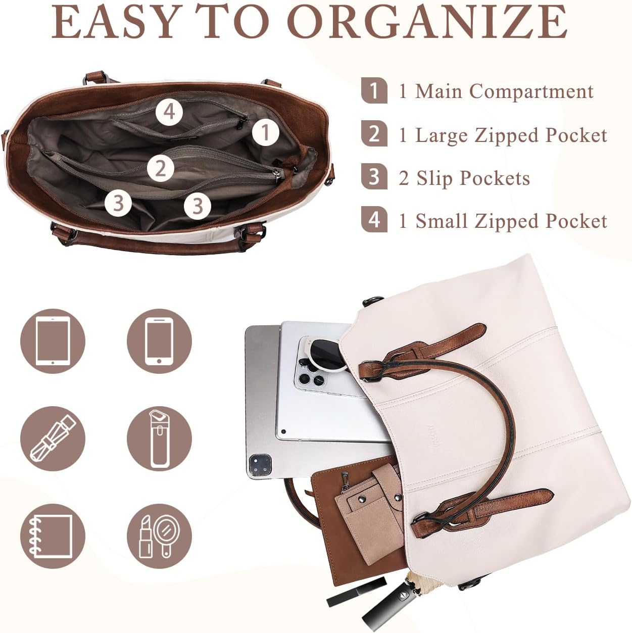 Hobo Bags for Women,VASCHY Vegan Leather Handbag Purse Top Handle Satchel Boho Shoulder Bag with Crossbody Guitar Strap