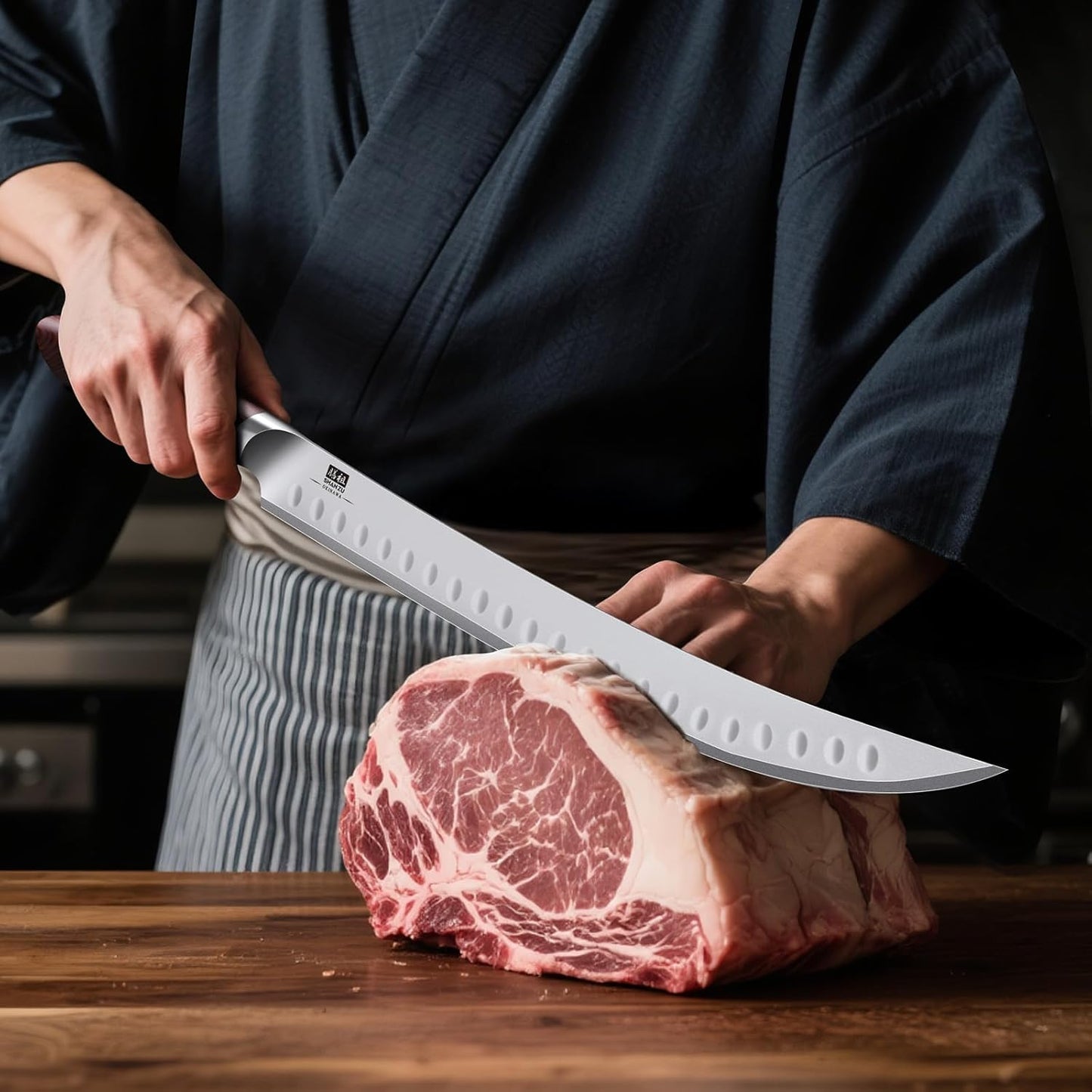 SHAN ZU Fillet Knife 7 inch, Razor Sharp Boning Knife for Meat in 10Cr15Mov Japanese High Carbon Steel Fish Knife, Professional Kitchen with Flexible Blade and Ergonomic Pakkawood Handle