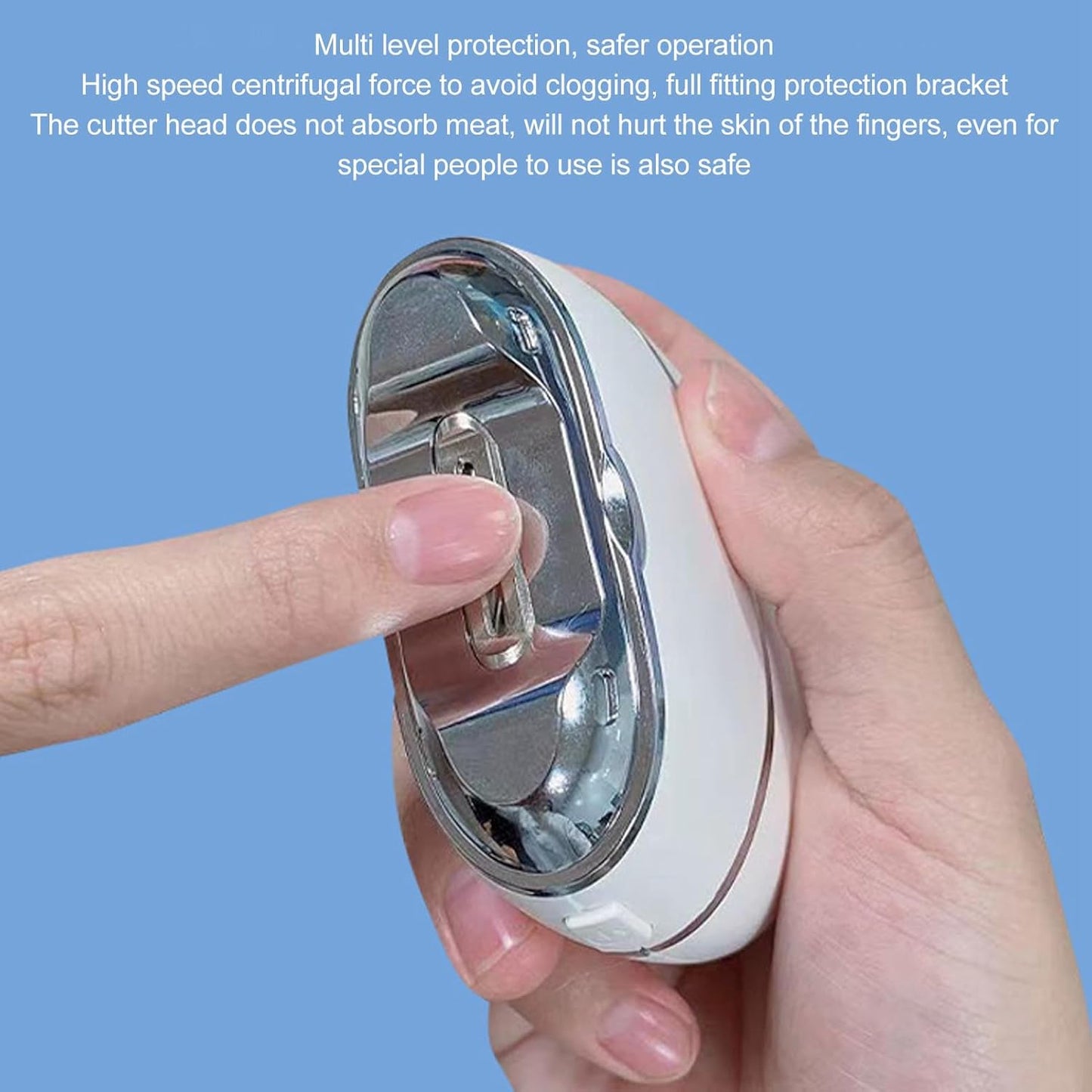 Automatic Electric Nail Clipper Multifunction Efficient Safety Low Noise Automatic Nail Clipper for Home Travel(For fingernail trimming only)