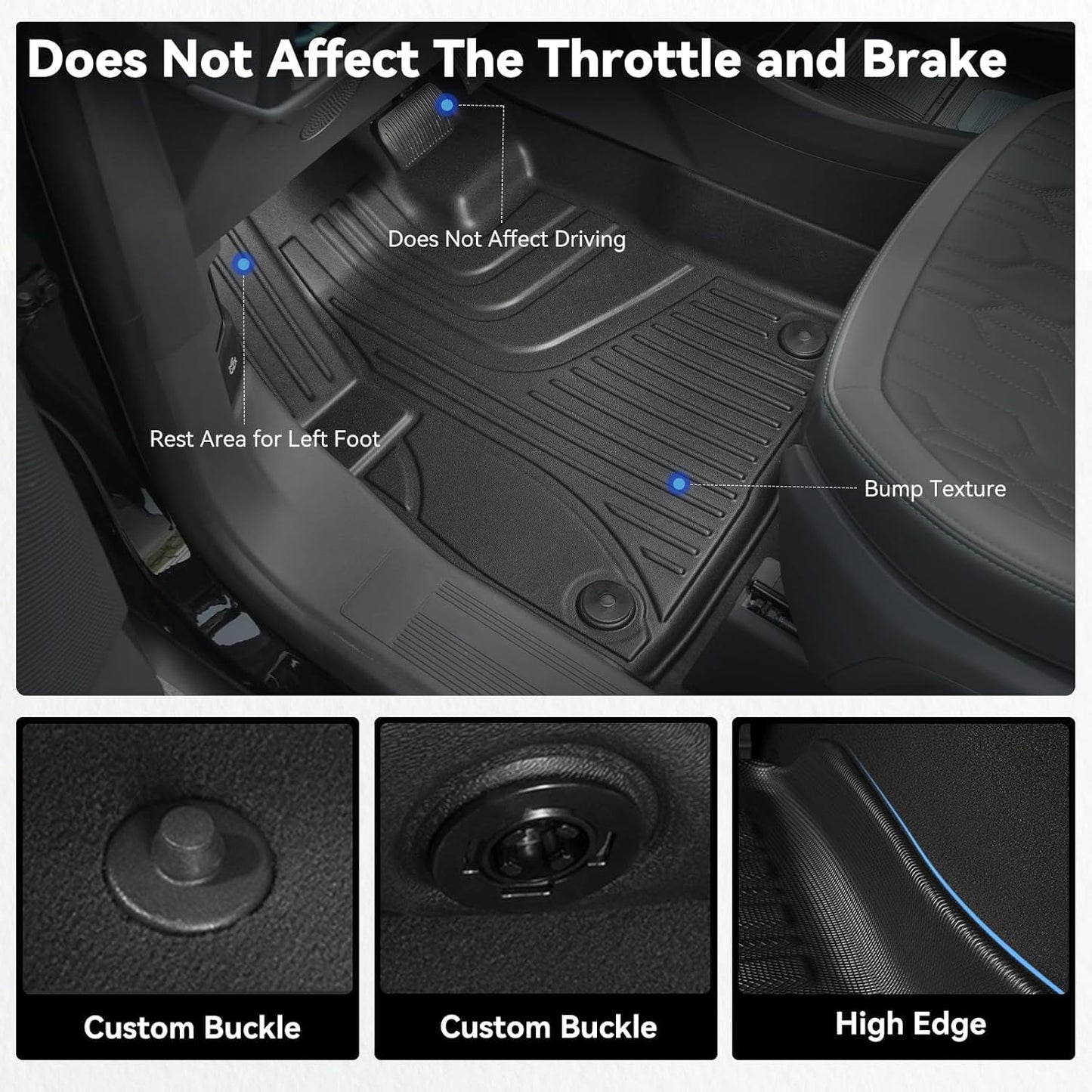 AOMSAZTO Floor Mats & Trunk Mat for 2024 2025 Chevy Equinox EV (Non Fuel),TPE All Weather Protection 2 Rows Car Floor Liners with Cargo Liner for Chevrolet Equinox EV (Non Fuel)