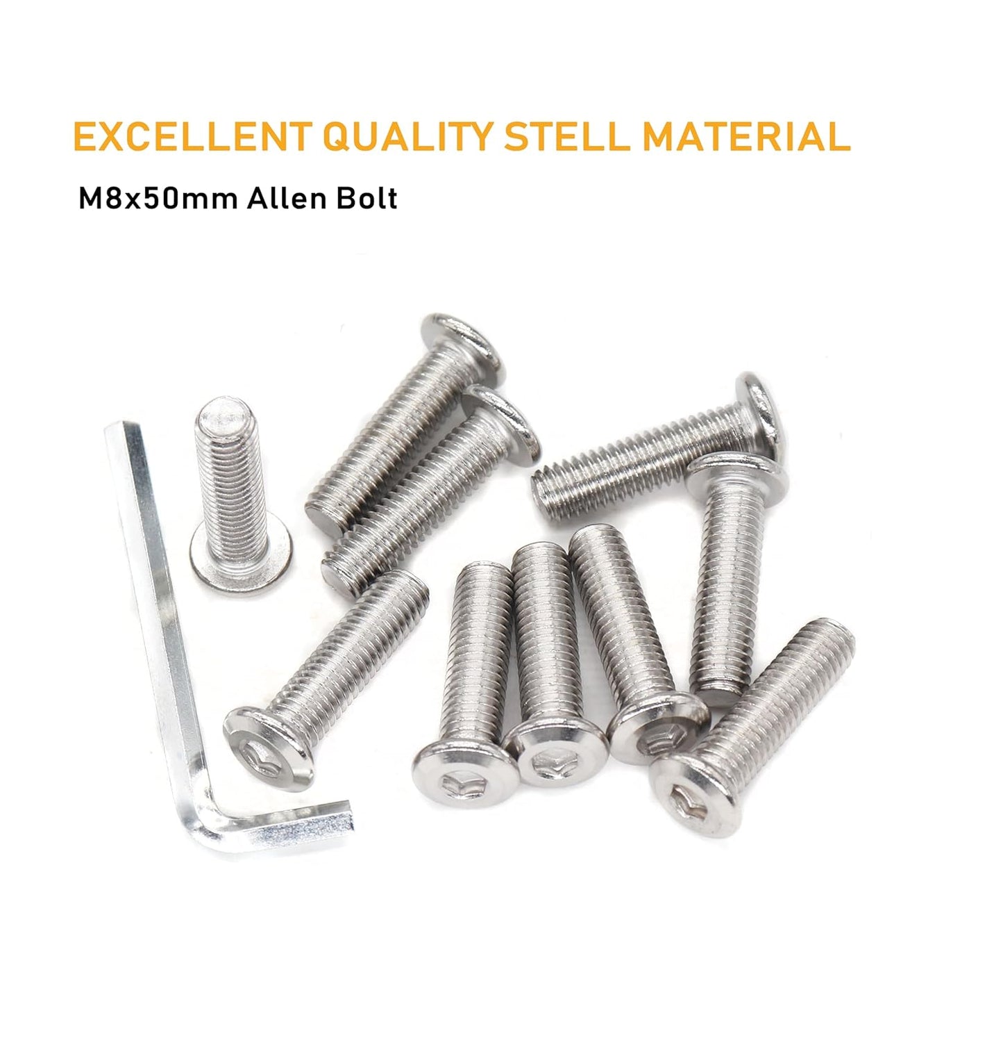 binifiMux 4pcs M10-1.25 x 70mm Serrated Flanged Hex Bolts Flange Hexagon Screws, Stainless Steel 18-8 (304), Plain Finish, DIN 6921