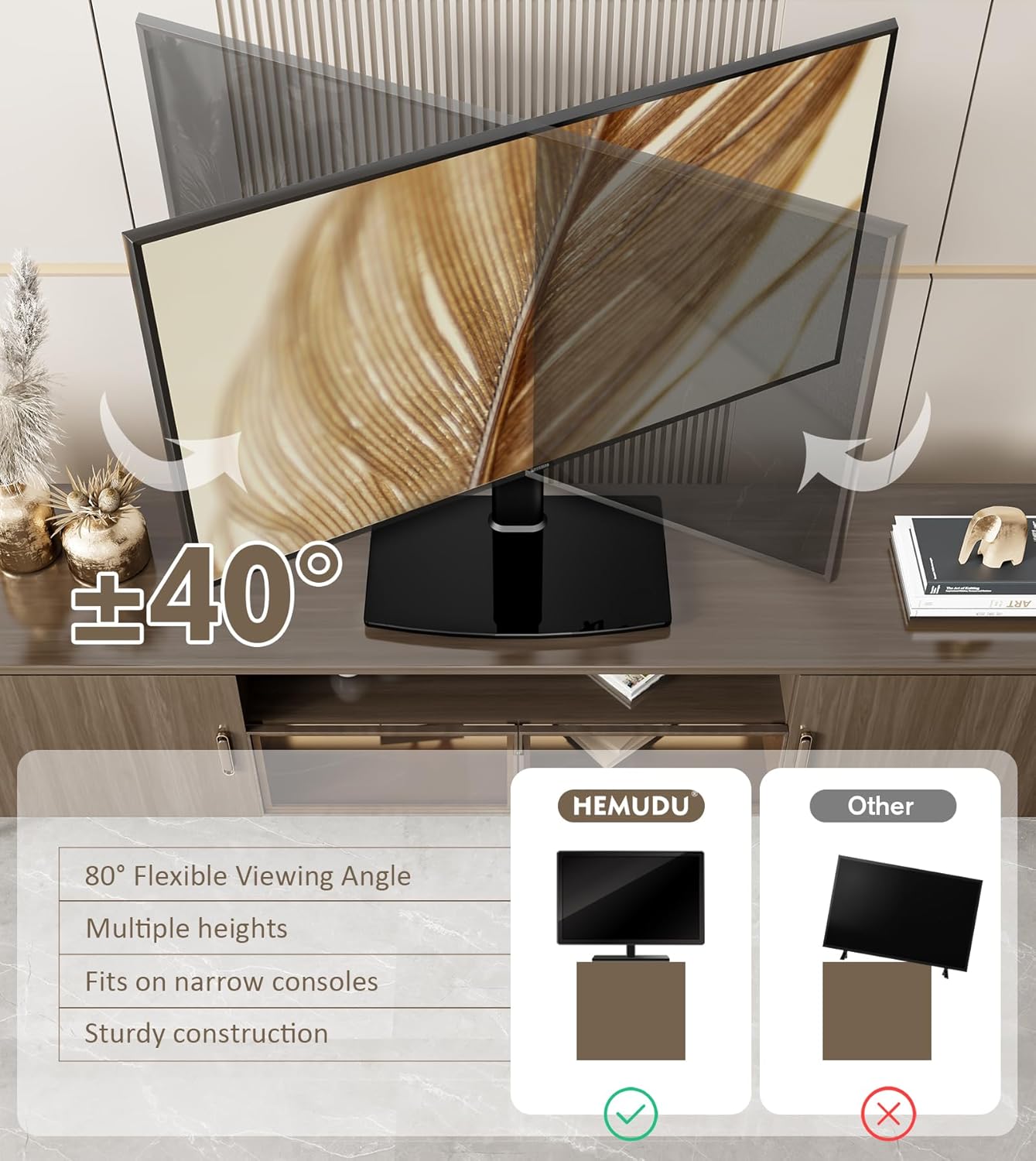 Purilite Select Swivel Tabletop TV Stand (27"–70")
