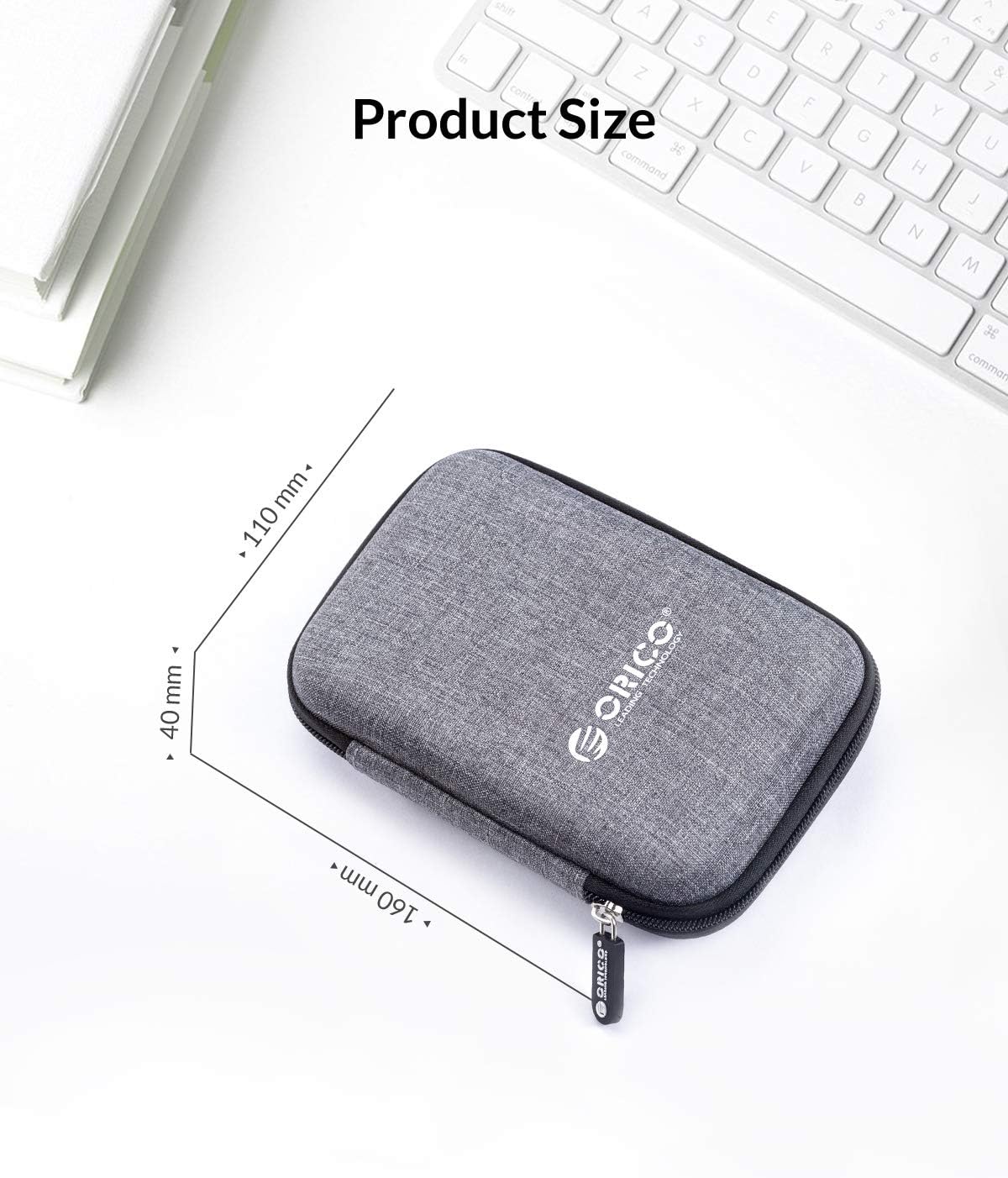 ORICO 5 Pack External Hard Drive Case 2.5 Inch Shockproof Hard Drive Bag Travel Electronics Organizer Carry Case for WD, Toshiba, Seagate, Samsung, Hitachi Hard Drive and Accessories like SD Card, USB Cable, Power Bank, Earphone, Black