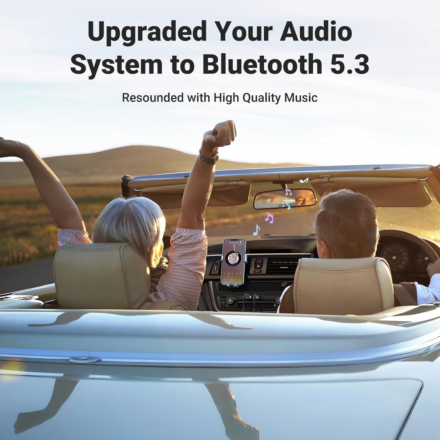UGREEN Aux to Bluetooth 5.3 Adapter 3.5mm Bluetooth Receiver for Car USB 2.0 to 3.5mm Jack Kit with Built in Microphone Aux Input for Hands Free Calls Compatible with Car Speaker and Home Audio