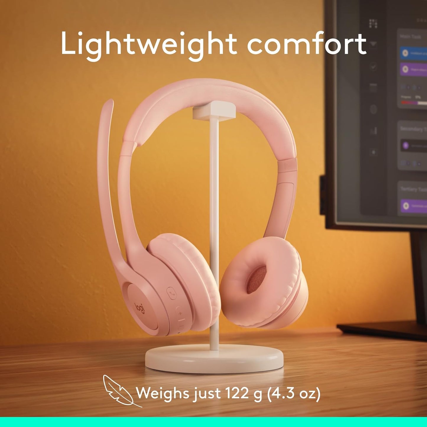 Logitech Zone 301 Wireless Bluetooth Headset with Noise-Canceling Microphone, Compatible with Windows, Mac, Chrome, Linux, iOS, iPadOS, Android – Graphite