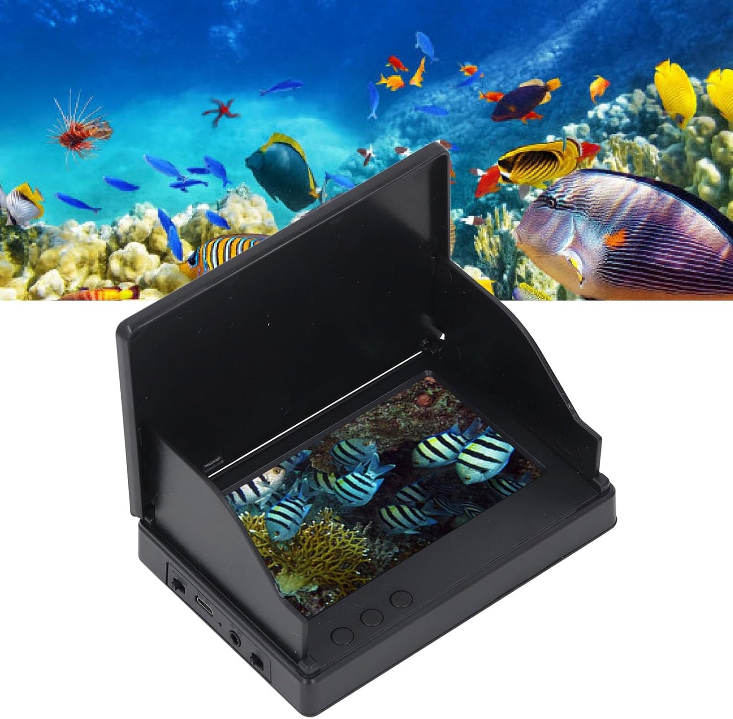 Underwater Fishing Camera, Portable Fish Finder Camera with 4.3 Inch LCD Monitor, 1080P Wide Angle Lens LED Water Proof Camera for Ice Lake Sea Boat Kayak Fishing