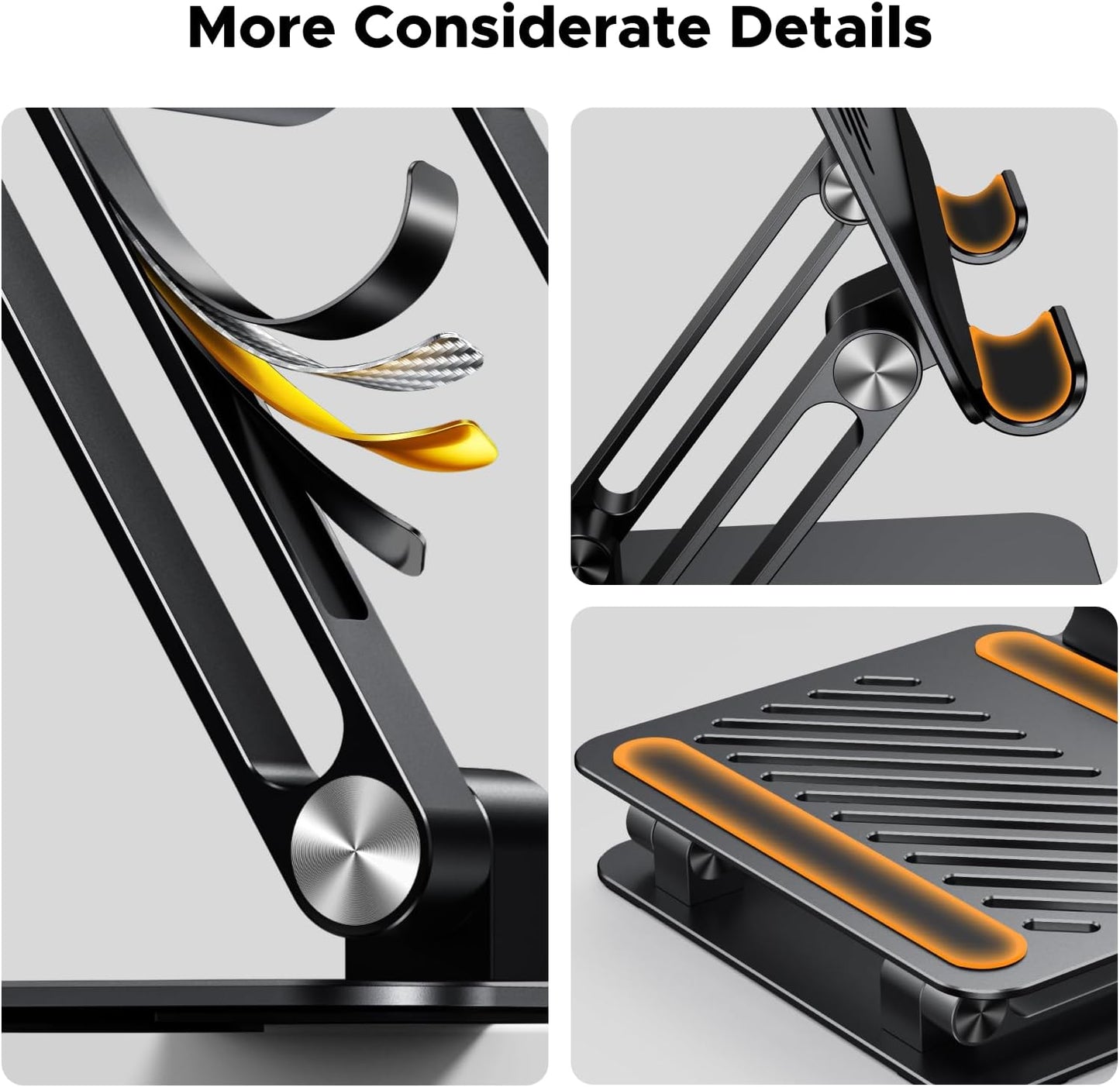 UGREEN Tablet Stand Holder for Desk, Aluminum Desktop Dock Adjustable Foldable Riser Compatible with iPad Pro 12.9, 9.7, 10.5, iPad Air, iPad mini, Surface Pro, Galaxy Tab, Black