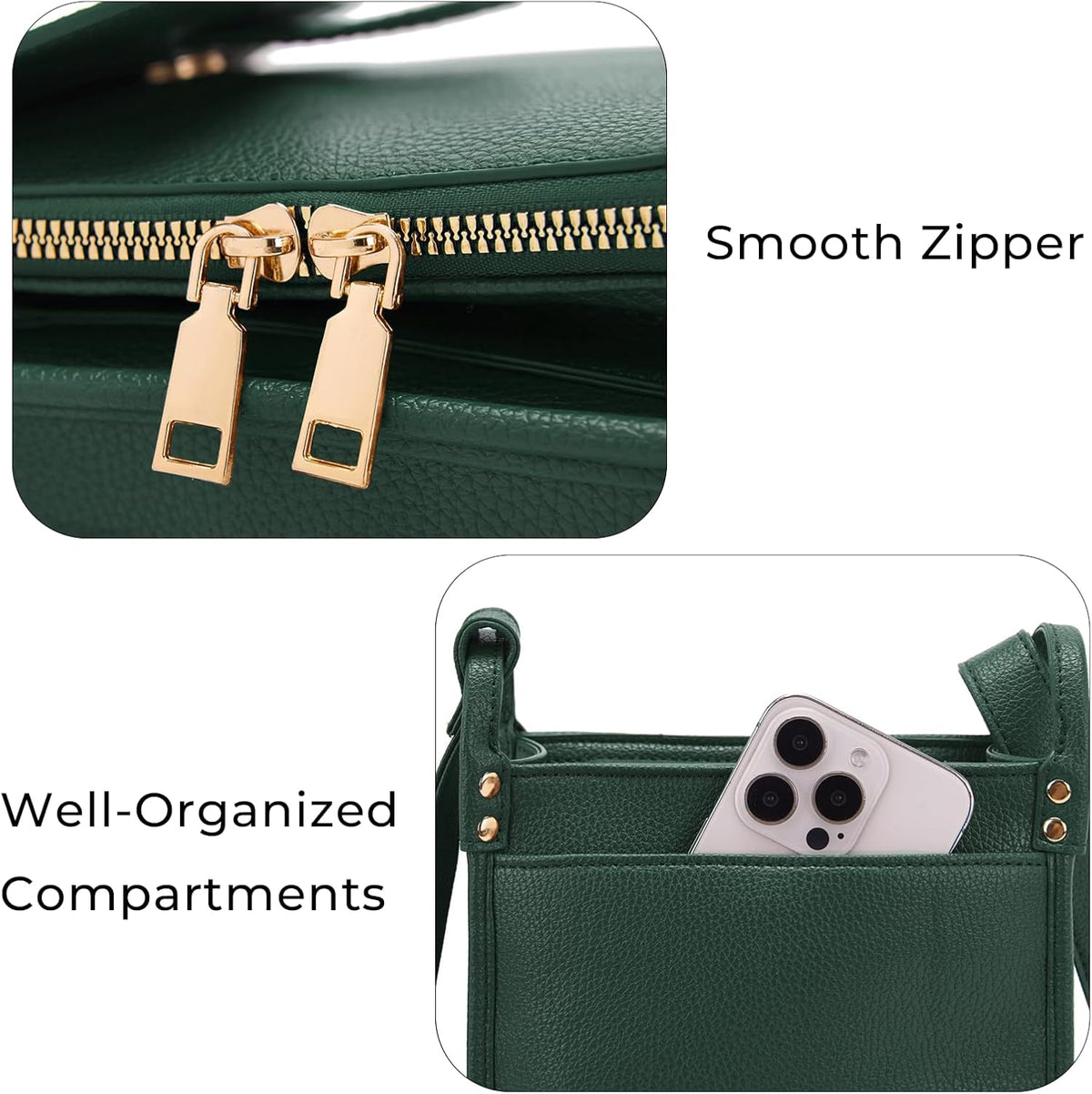 Lexiyat Crossbody Purses for Women Trendy Cell Phone Bag Leather Shoulder Handbags with Card Slots - PuriLite