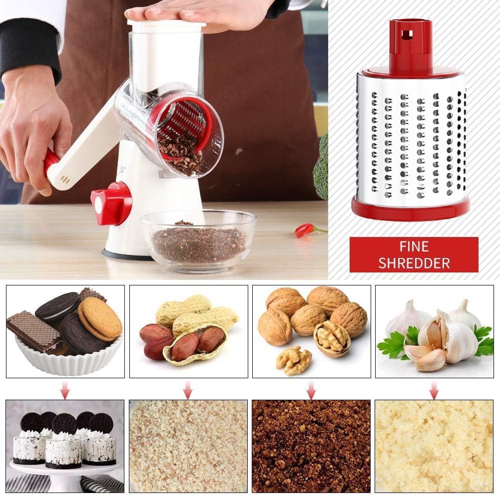 Purilite Select Rotary Cheese Grater with 3 Stainless Steel Blades