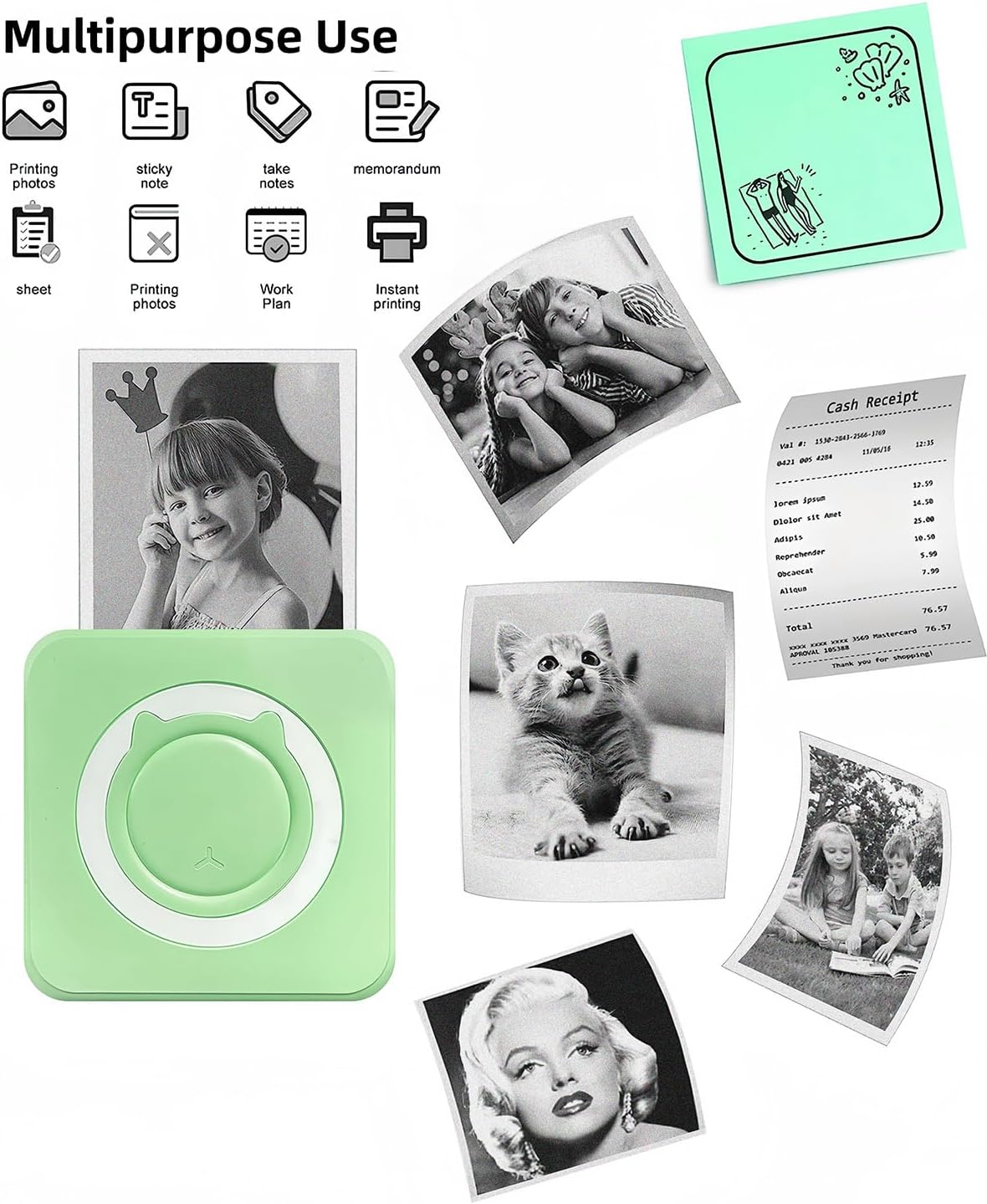 Label Maker - Mini Portable Sticker Printer with 13 Rolls Self-Adhesive Thermal Papers, Labeller Machine for Home Office Study Business Texts Journal, Blue