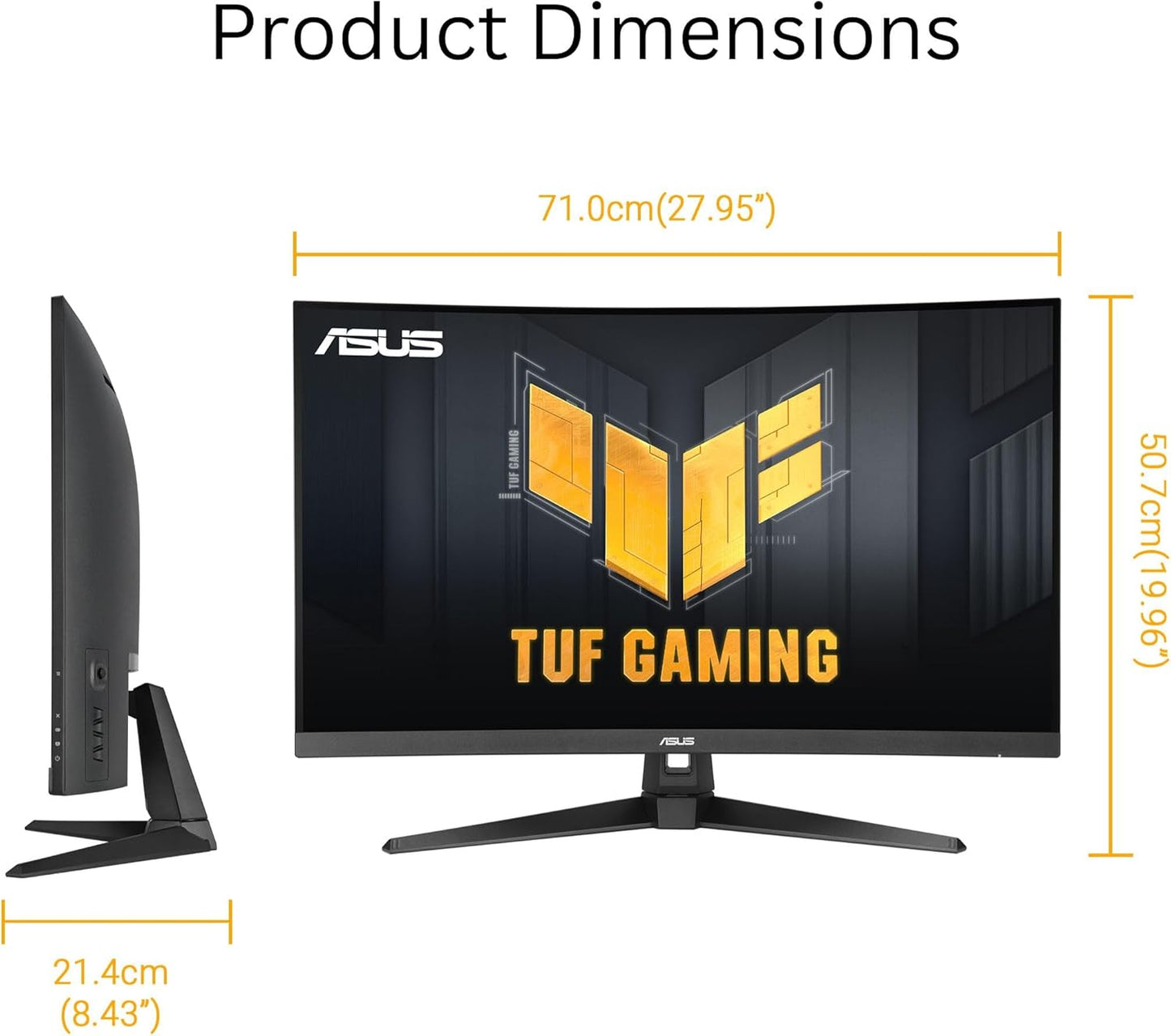 ASUS TUF Gaming 31.5” 1440P Curved HDR Gaming Monitor (VG32WQ3B) – QHD (2560 x 1440), 180Hz, 0.5ms, 1500R, Extreme Low Motion Blur, FreeSync, 90% DCI-P3, Shadow Boost, DisplayWidget, 3 yr Warranty
