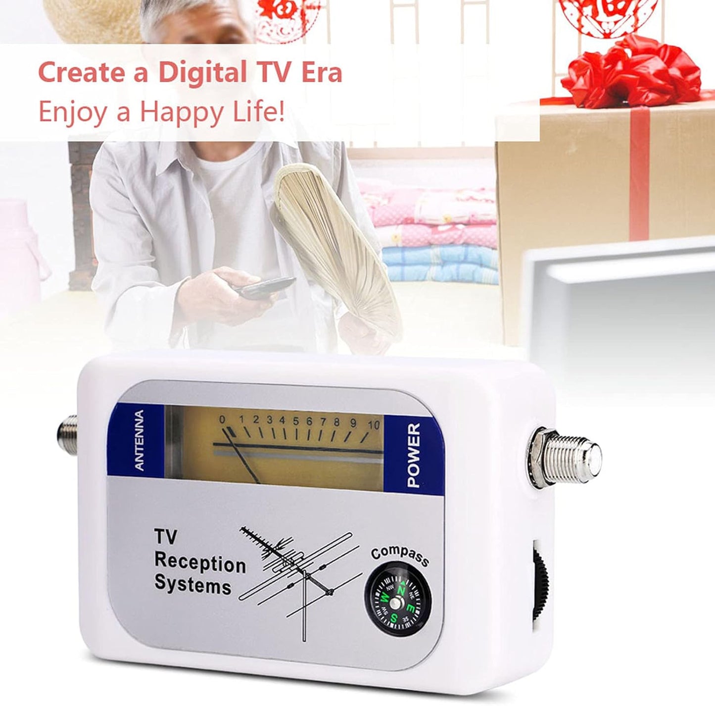 Mini Finder Digital TV Strength Meter Detector Receiver with Backlight. Elegant Exterior, Excellent Sensitivity for Remote Satellite Antennas