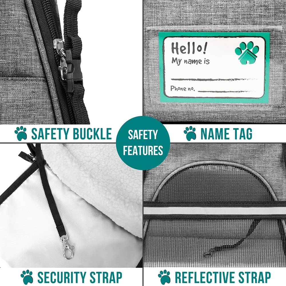 Premium Airline Approved Soft-Sided Pet Travel Carrier by PetAmi | Ventilated, Comfortable Design with Safety Features | Perfect For Plane or Car | Ideal for Small to Medium Sized Cats, Dogs, and Pets