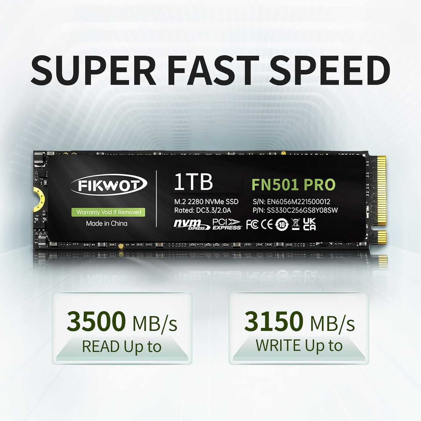 Fikwot FN950 2TB SSD M.2 2280 PCIe Gen4 x4 NVMe 1.4 Internal Solid State Drive - Speeds up to 4800MB/s, Dynamic SLC Cache,Compatible with Laptop,Desktop and Ps5