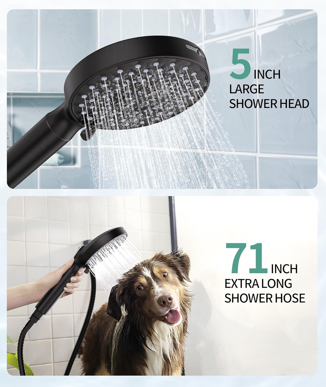 Filtered Shower Head with Handheld, High Pressure 9 Spray Mode Chrome Showerhead with Filters,Detachable Shower Head,Water Softener Filters Beads for Hard Water -Remove Chlorine