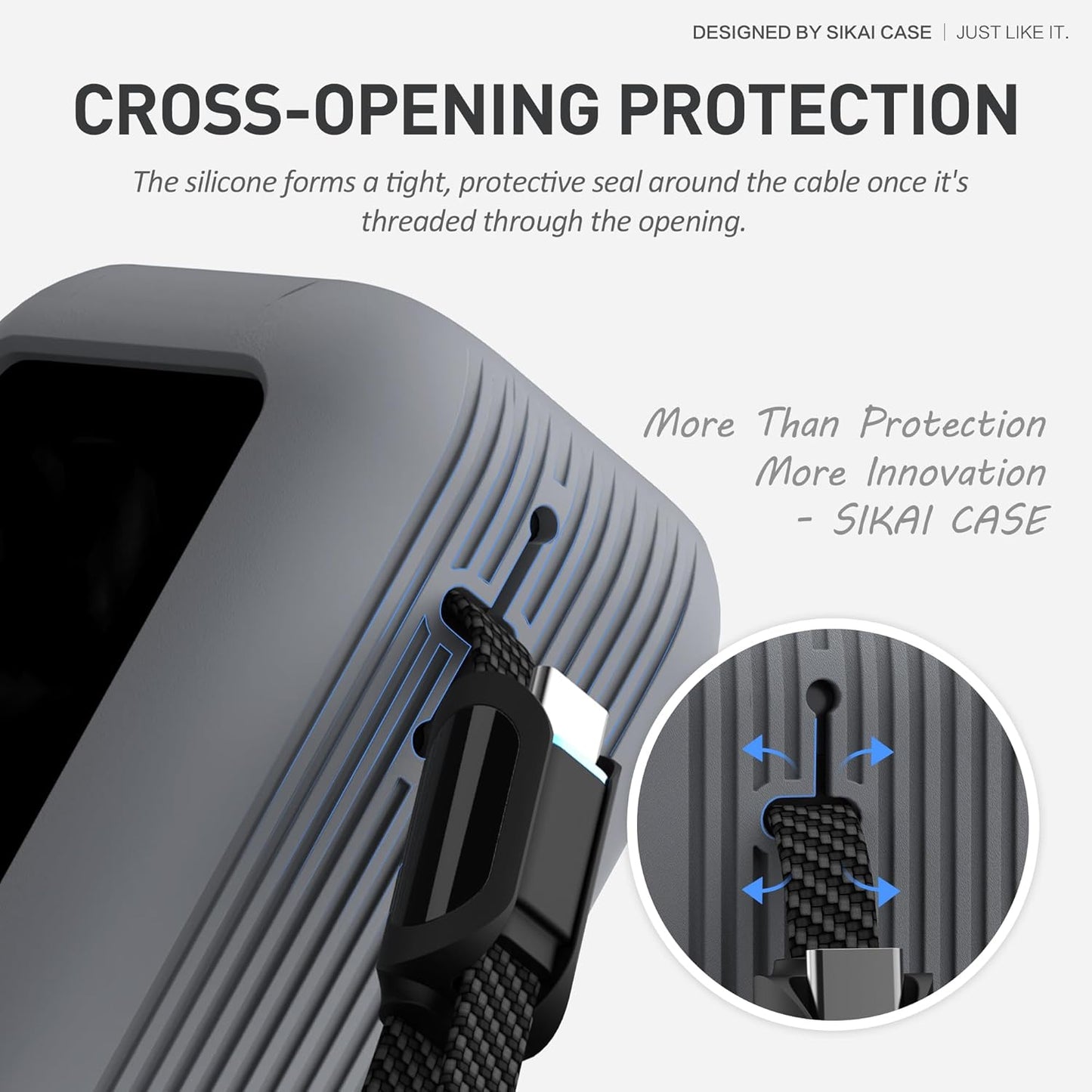 Silicone Case for Anker Laptop Power Bank (25,000mAh 165W) 1/4" Nut Hole,SD/SIM Card Storage, Display Protection&Dustproof, Travel Protective Cover Compatible with Anker Power Bank 165W (Gray) - PuriLite
