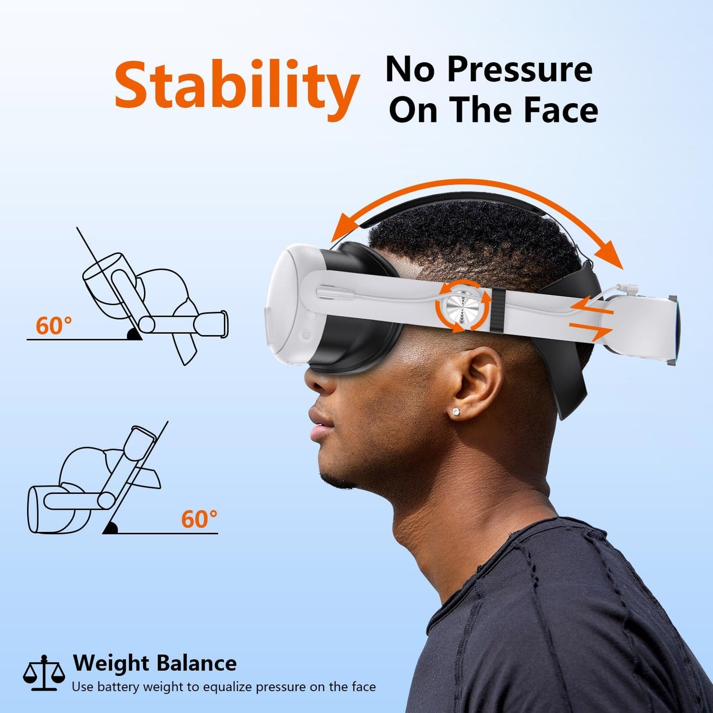 Foscomax RGB VR Headset for Oculus/Meta Quest 3/3S Head Strap with 10000mAh Battery, Rechargeable Elite Strap Extend 4-6H Playtime and Adjustable for VR Headset Compatible with Quest 3/3S Accessories