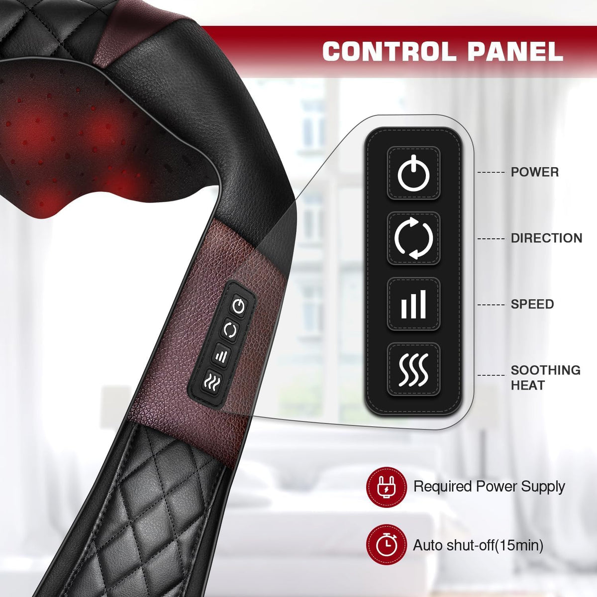 Neck Massager with Heat, Shiatsu Back Neck and Shoulder Massager - Gifts for Women/men/Mom/Dad - Electric Deeper Tissue 4D Kneading Massage, Use at Home, Office, Car - PuriLite