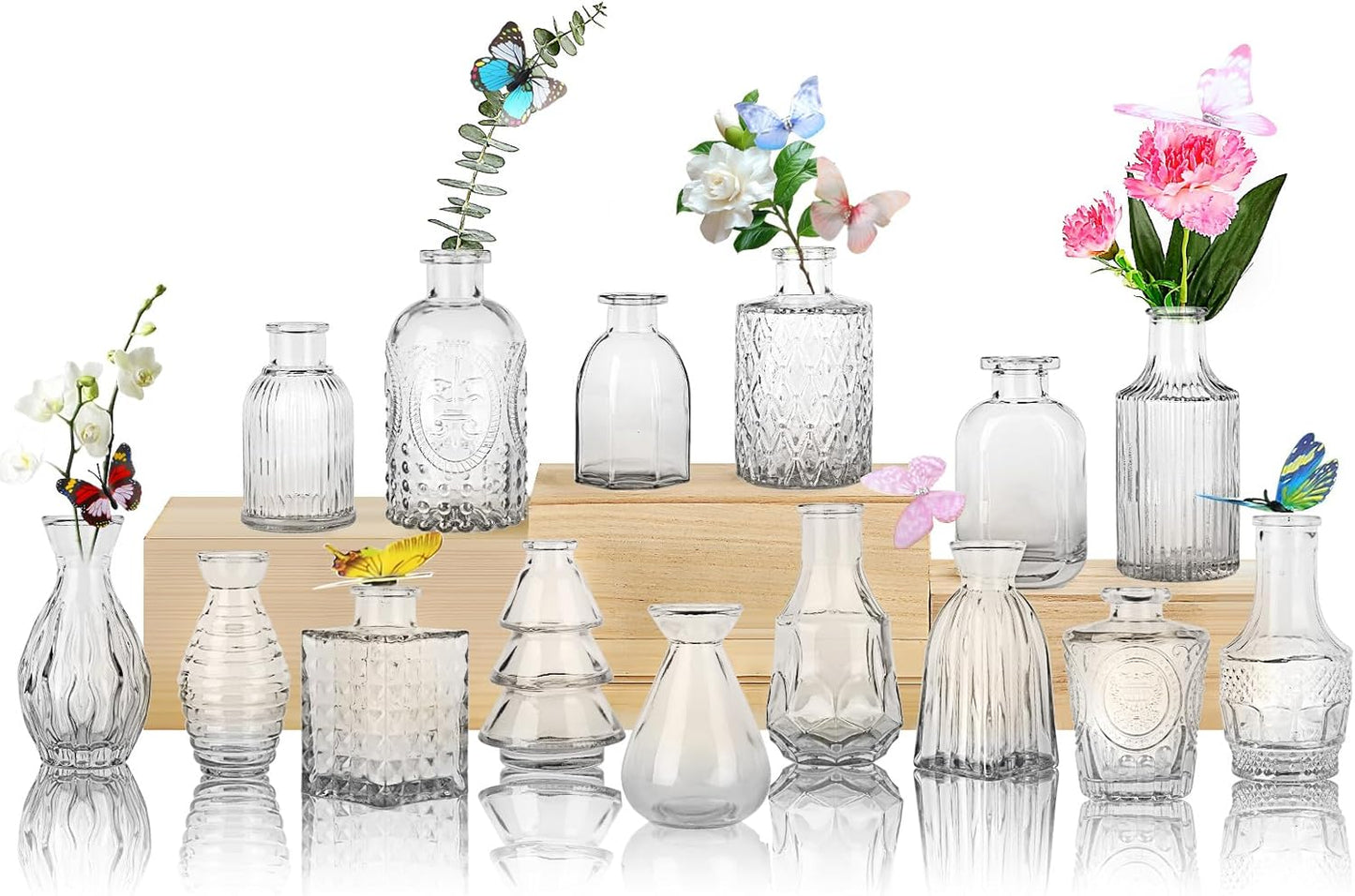 30 Pcs Mini Bud Vases As Wedding Centerpieces for Tables,Clear Bud Vases for Flowers,Small Flower Vases Suitable for Birthday Party,Anniversary,Wedding Reception,Baby Shower