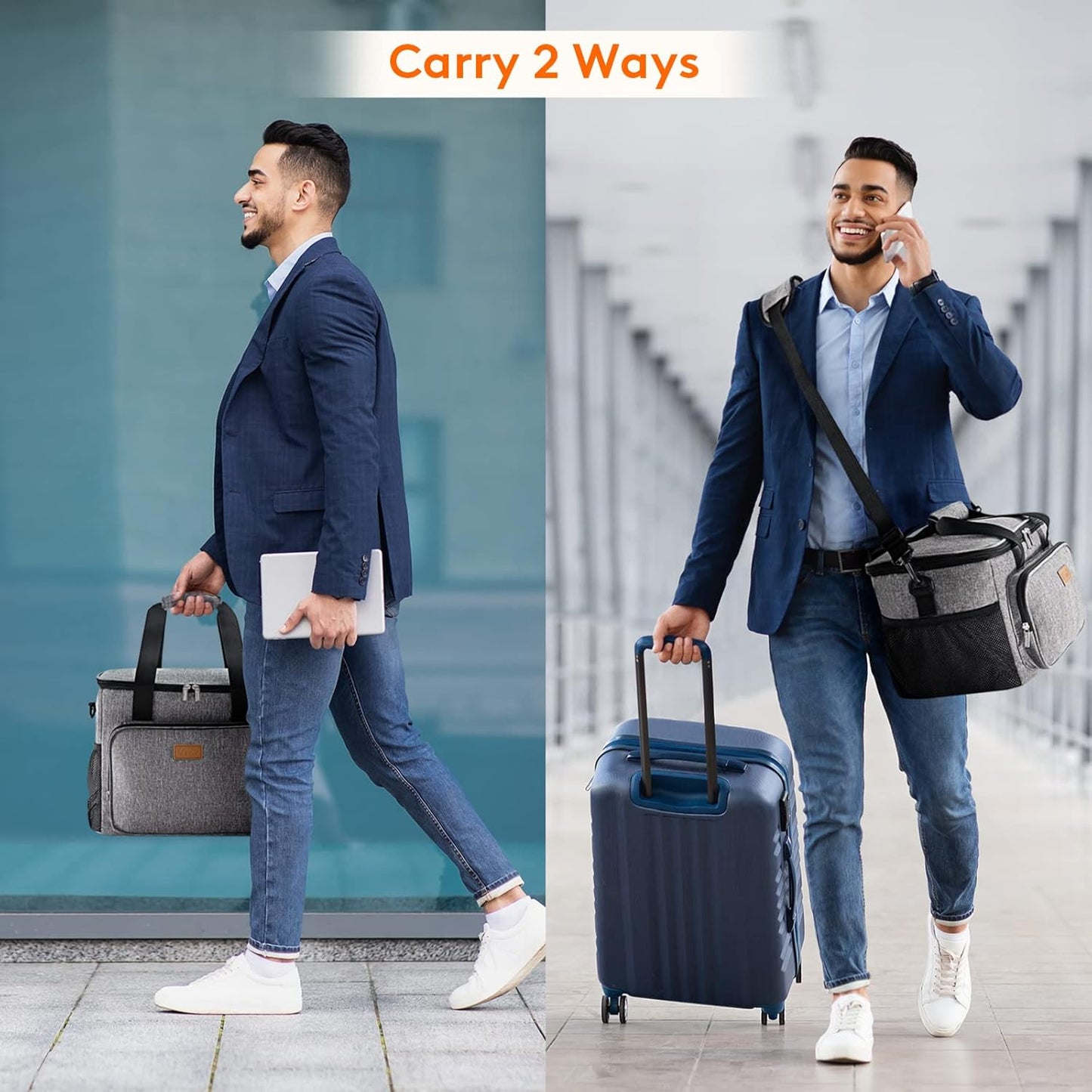 Lifewit Lunch Bag for Men, Insulated Lunch Box Leakproof Soft Cooler Cooling Tote for Adult Women, Waterproof Reusable Lunch Bags for Work Office Outdoor Picnic Camping, Black, 12-Can (9L)