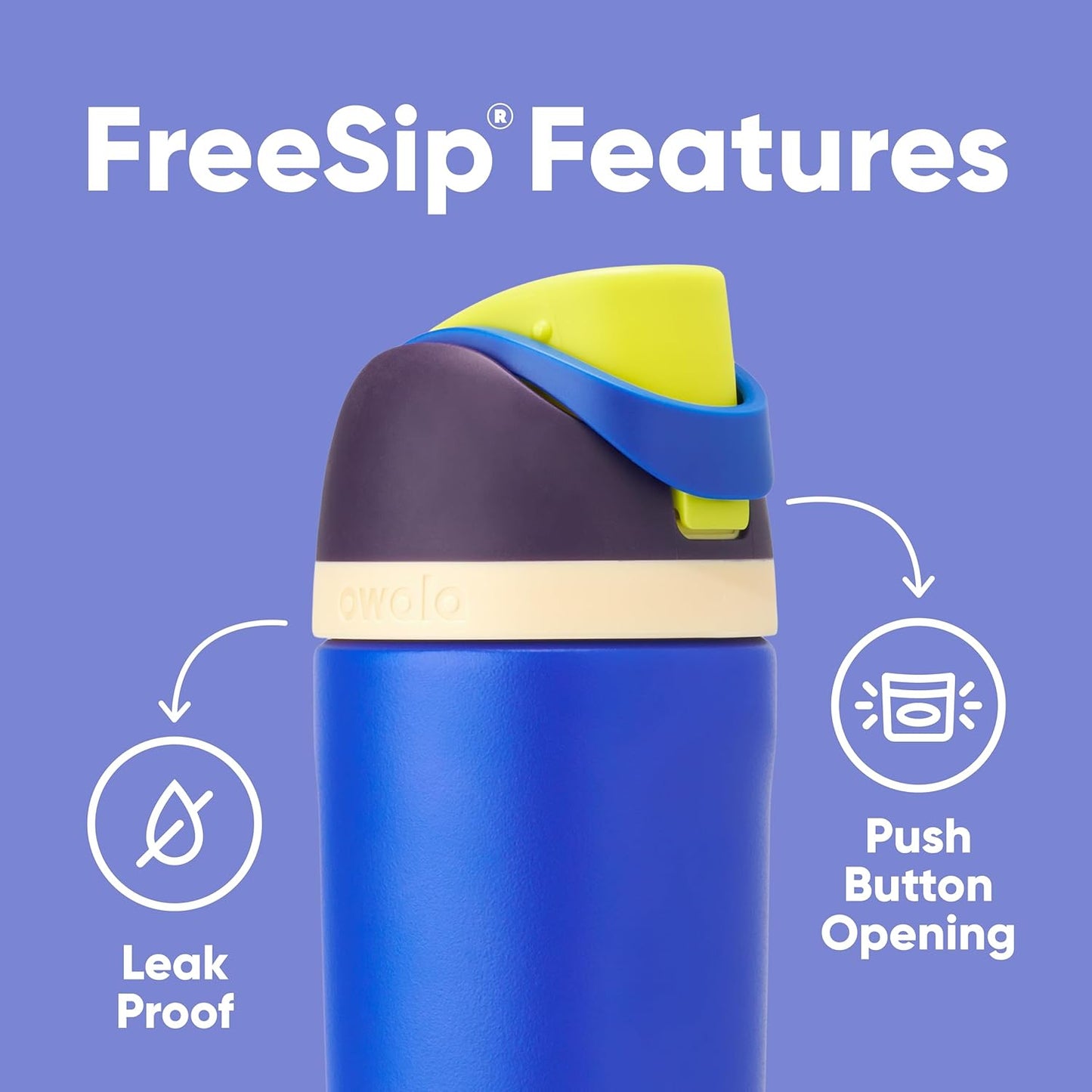 Owala FreeSip Insulated Stainless Steel Water Bottle with Straw for Sports, Travel, and School BPA-Free Sports Water Bottle, 24 oz, Beach House