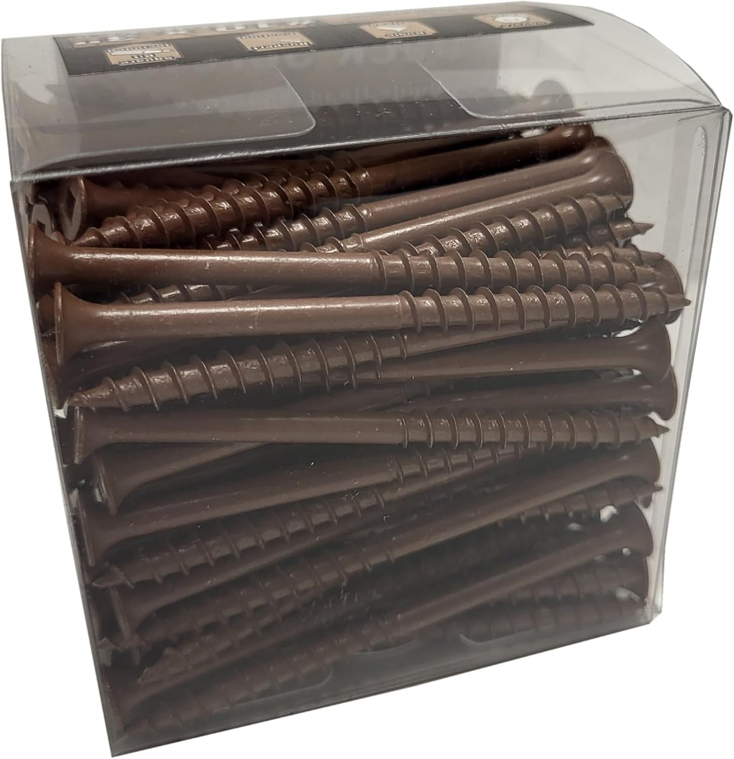 #8 x 3" Deck Screws | Square Drive | Bugle Head | Brown Ruspert | 100pcs Box
