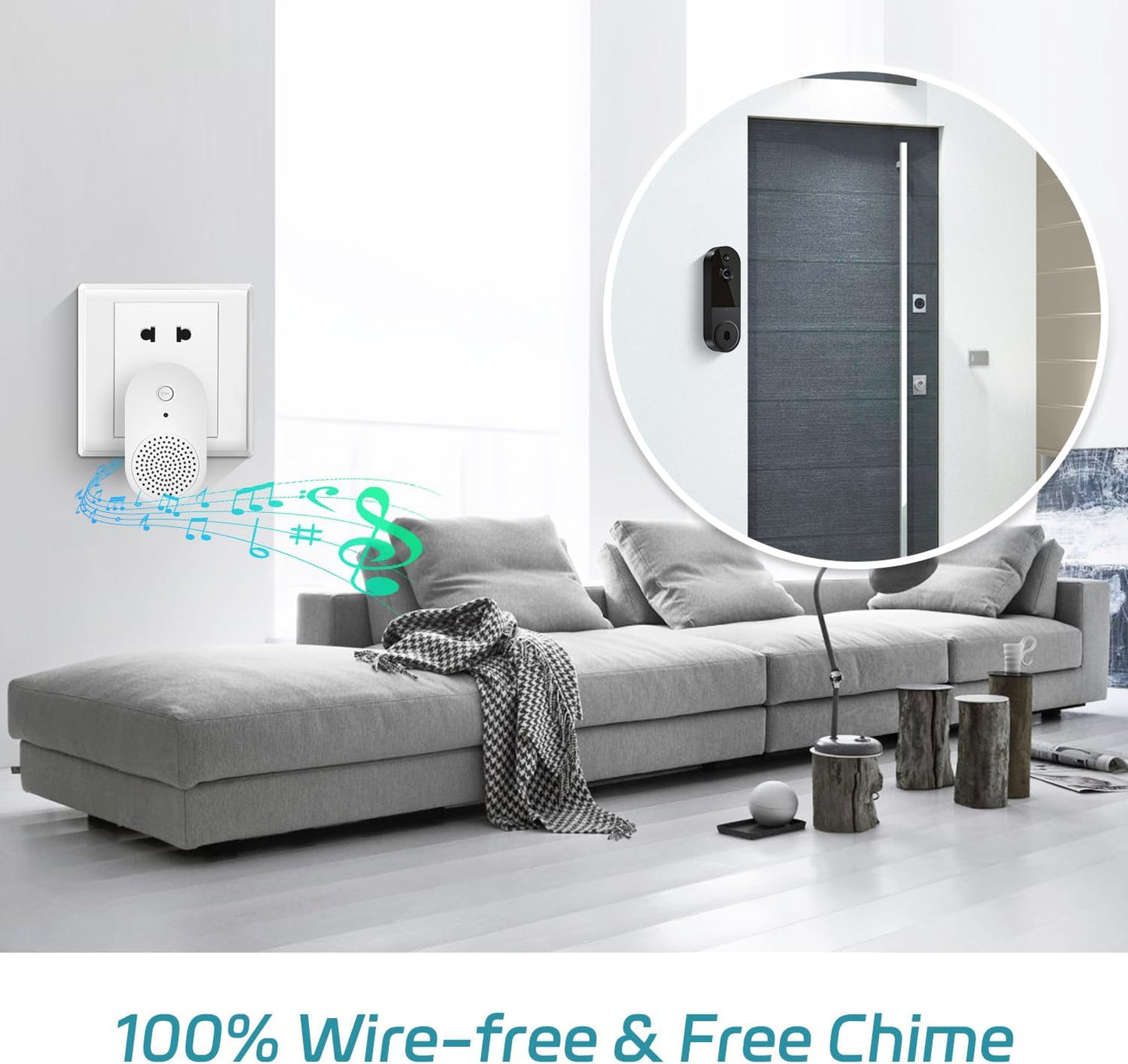 Occuwave 1080P Video Doorbell Camera Wireless, Cloud Storage, Live View, 2-Way Audio, Night Vision, Included Ring Chime, 2.4Ghz WiFi Only, Indoor Surveillance, Real-Time Alert (Silver)