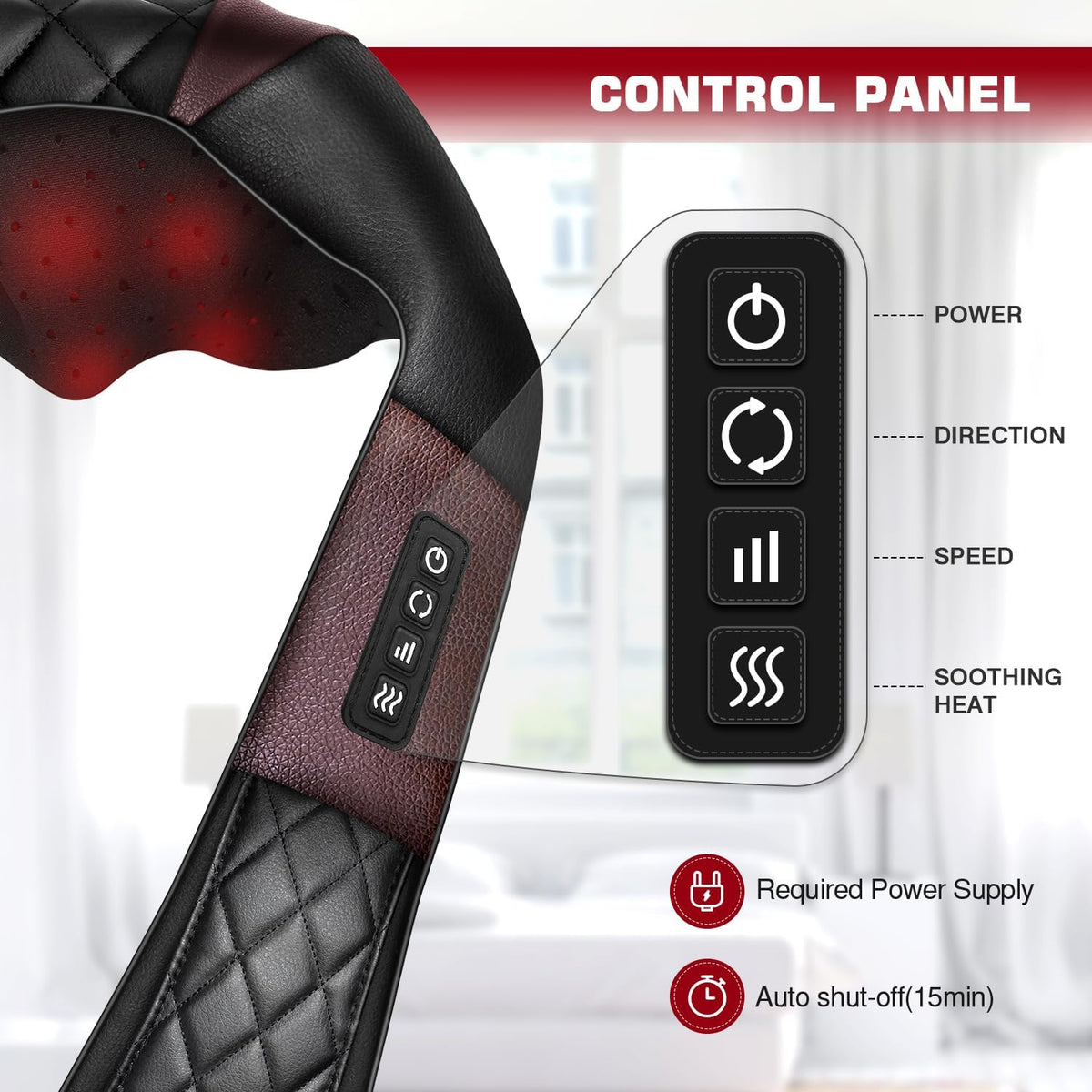 Neck Massager with Heat, Shiatsu Back Neck and Shoulder Massager - Gifts for Women/men/Mom/Dad - Electric Deeper Tissue 4D Kneading Massage, Use at Home, Office, Car - PuriLite