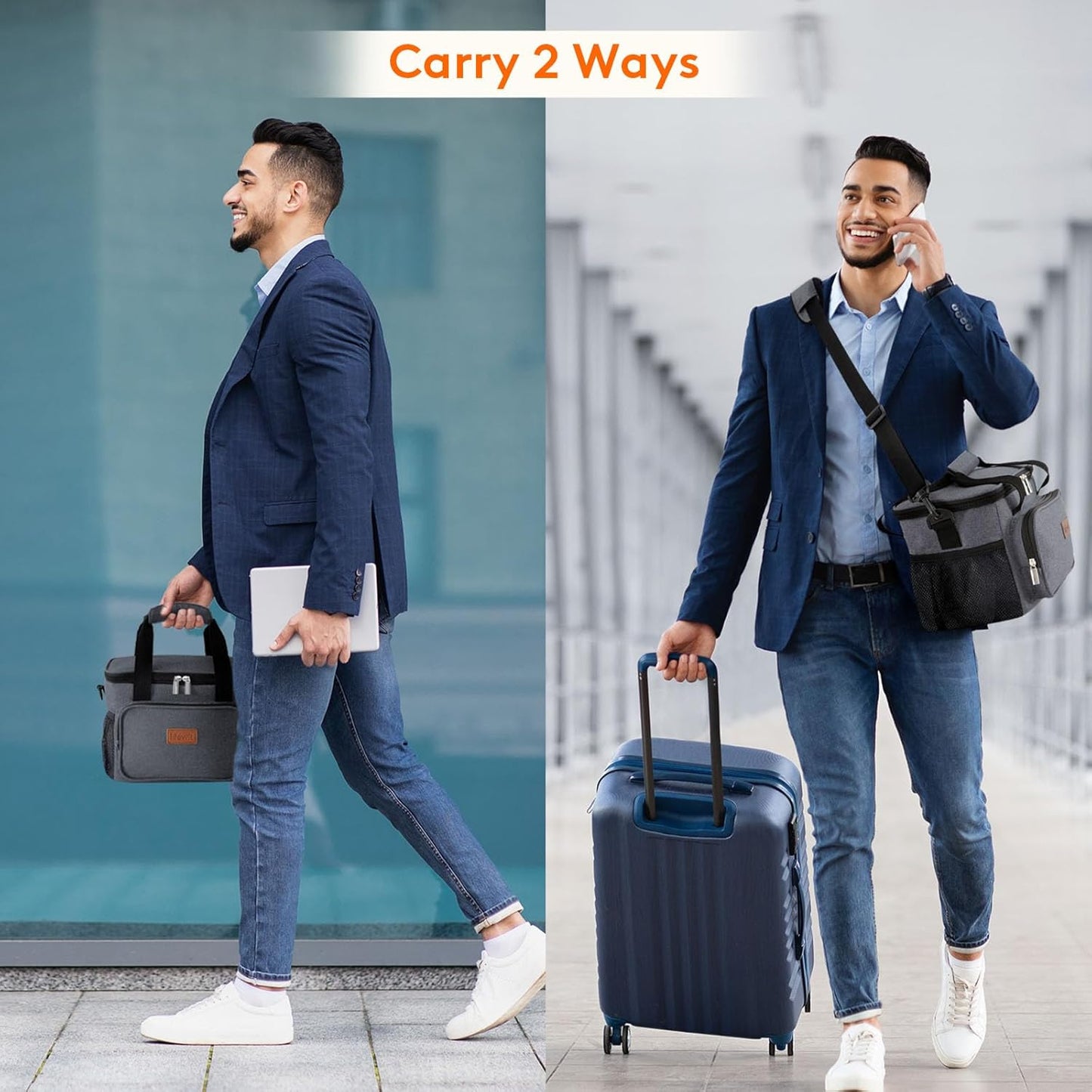 Lifewit Lunch Bag for Men, Insulated Lunch Box Leakproof Soft Cooler Cooling Tote for Adult Women, Waterproof Reusable Lunch Bags for Work Office Outdoor Picnic Camping, Black, 12-Can (9L)