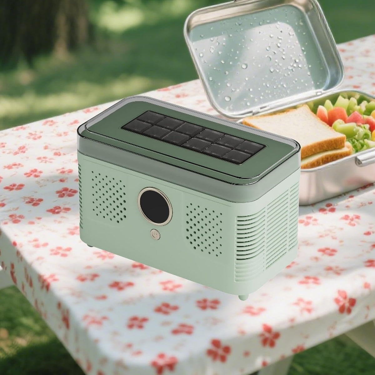 Countertop Ice Maker Mini Portable Ice Making Machine Small Household Appliance with Cube Tong Clip Fast Cooling Technology for Home Kitchen Suitable, Green